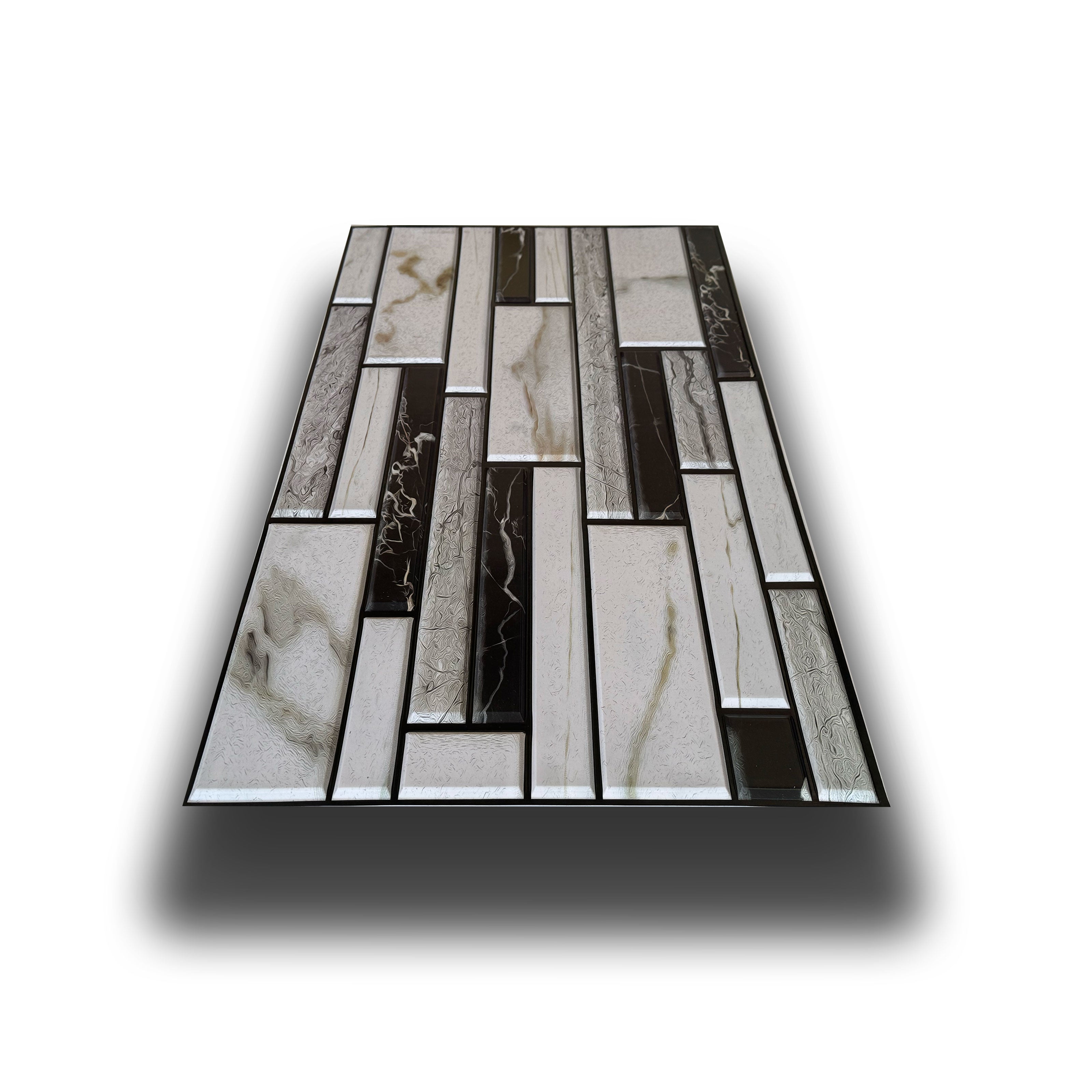 Pannelli 3D Rivestimento a parete in PVC effetto MARMO B&W 96x48cm Realistici, isolanti, idrorepellenti. - Eternal Parquet