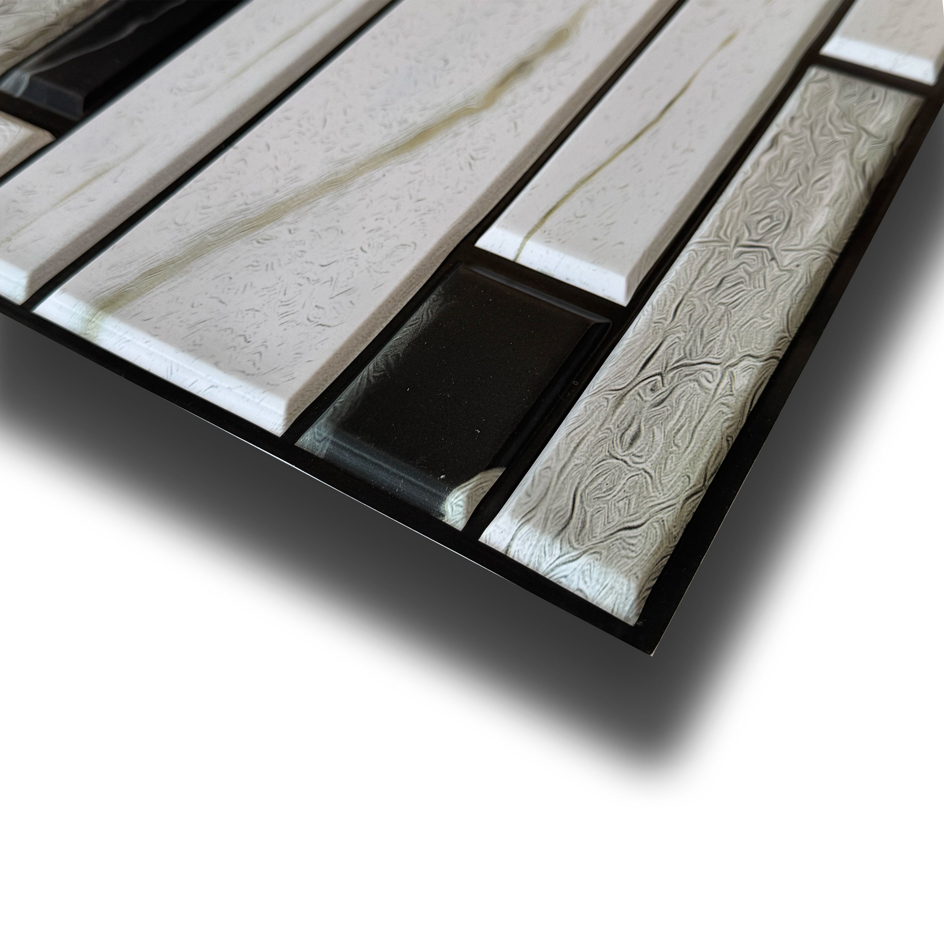 Pannelli 3D Rivestimento a parete in PVC effetto MARMO B&W 96x48cm Realistici, isolanti, idrorepellenti. - Eternal Parquet