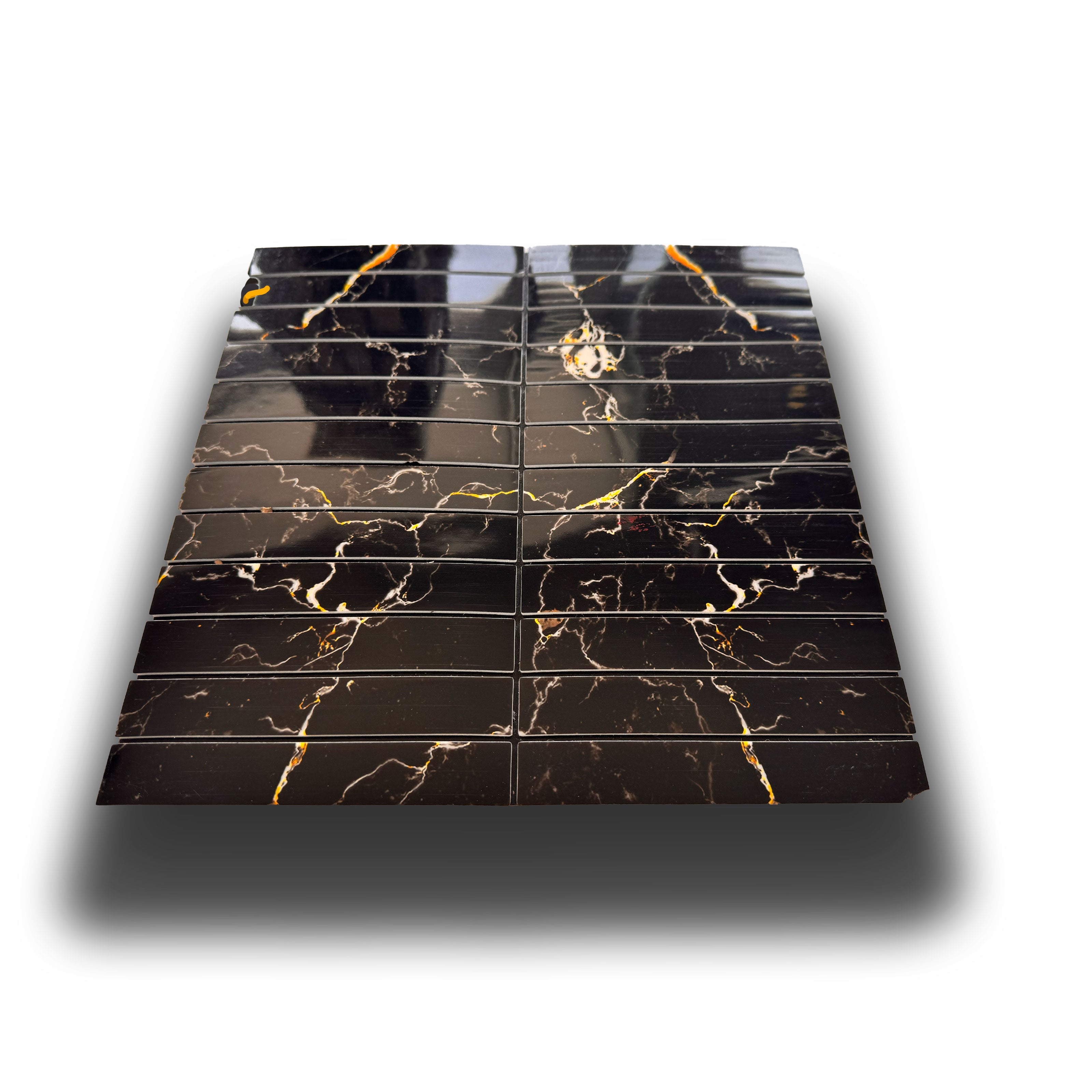 Piastrelle 3D Autoadesive in PET acustiche e isolanti 30x30cm (4mm spessore) LAMELLI NERI - Eternal Parquet