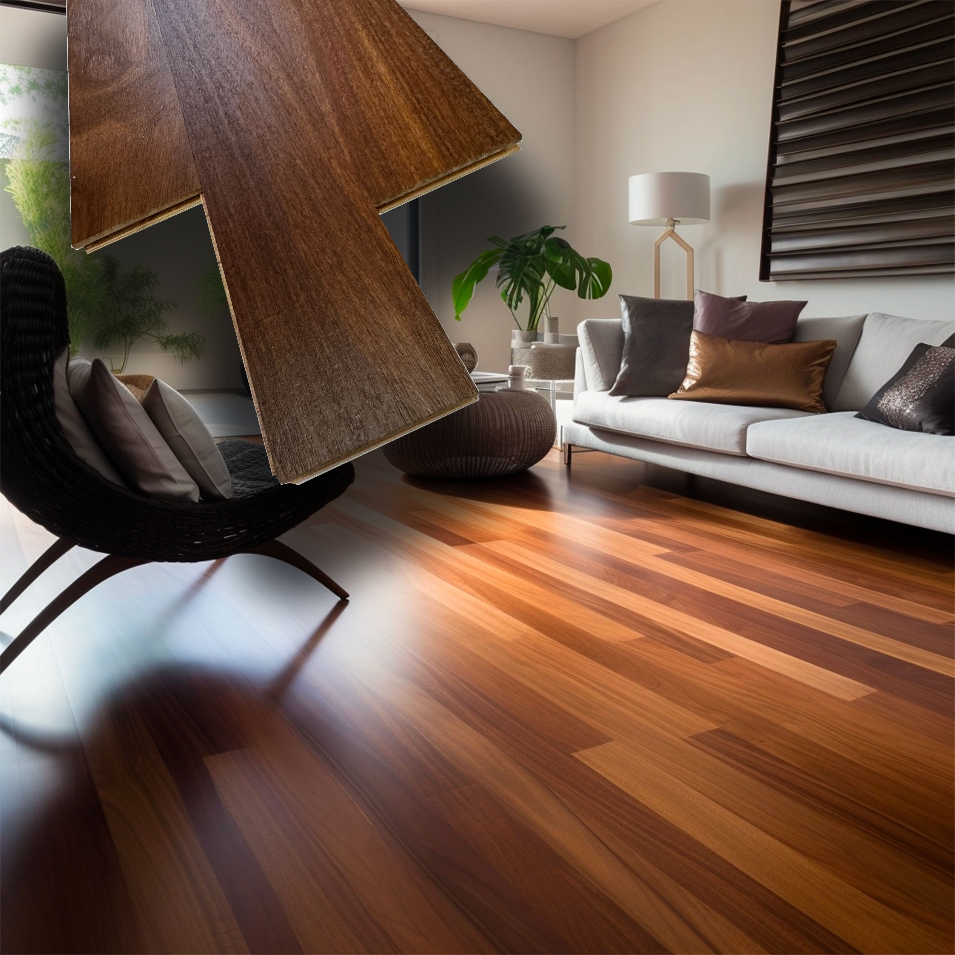 €25,90mq * STOCK GARBELOTTO * Lotto da 36mq di Parquet prefinito spazzolato AFRORMOSIA 10x70x400/700 - Eternal Parquet