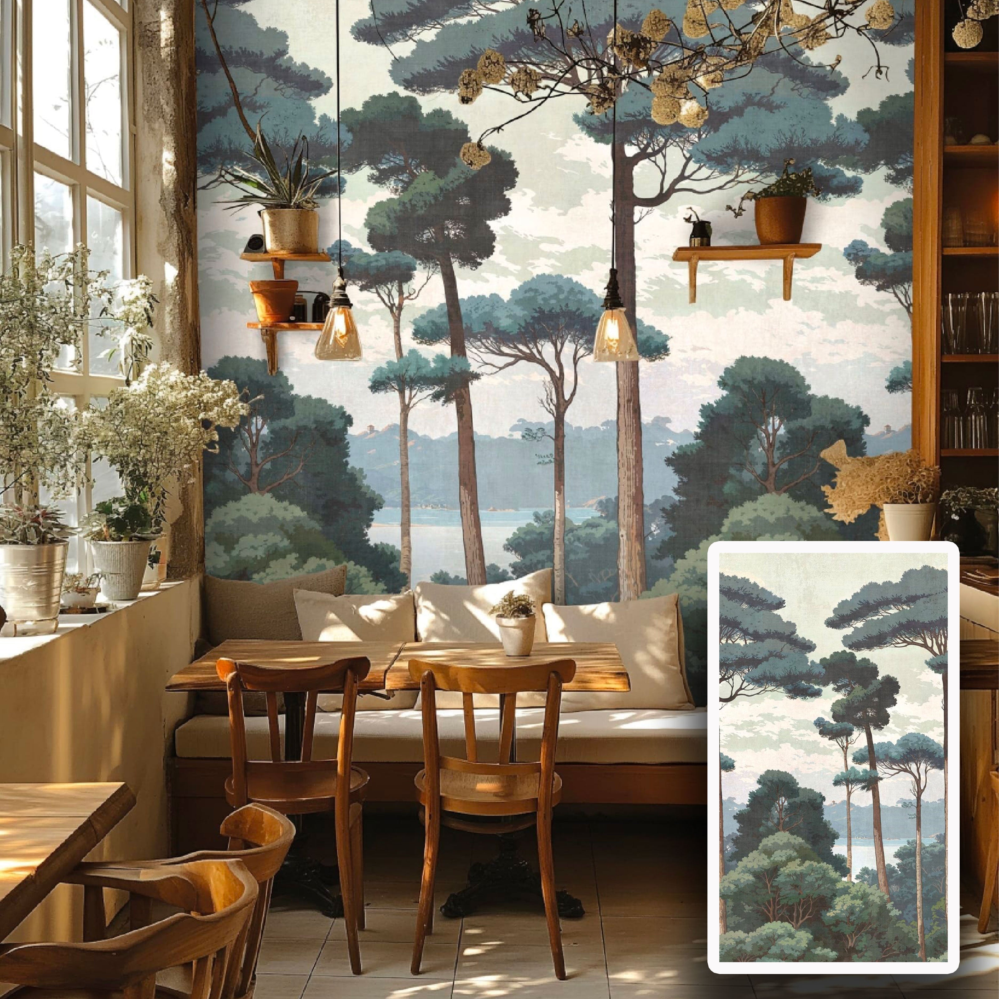 Pannello FORESTA 159x280cm di Carta da Parati TNT VINILICO a modulo raccordabile continuativo (3 teli/rotoli) - Eternal Parquet