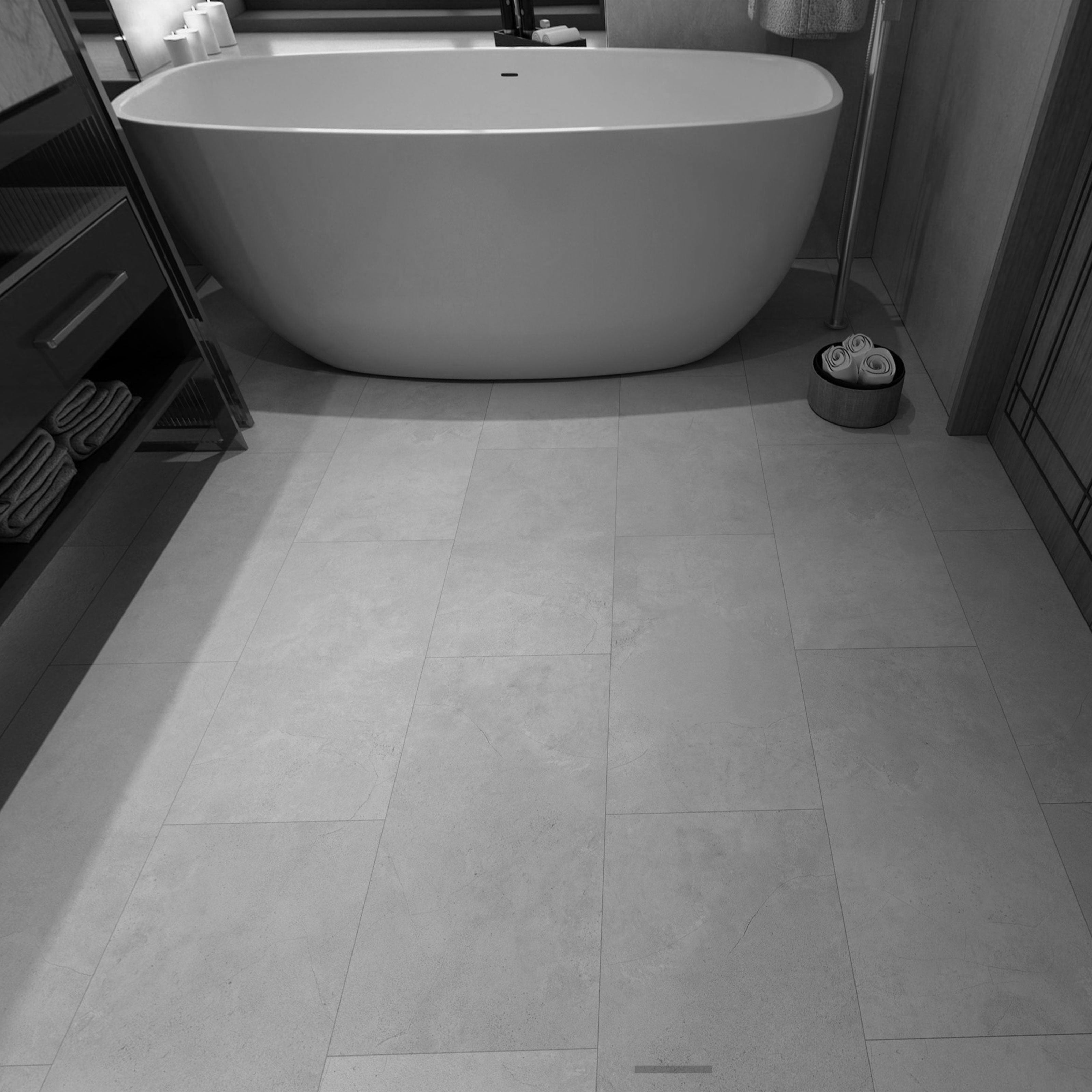 TAAC! il Pavimento SPC in Polvere di Pietra Fast-click 5mm (sp.4+1) eff. Cemento 610X305mm mod. ALTAIR - Eternal Parquet