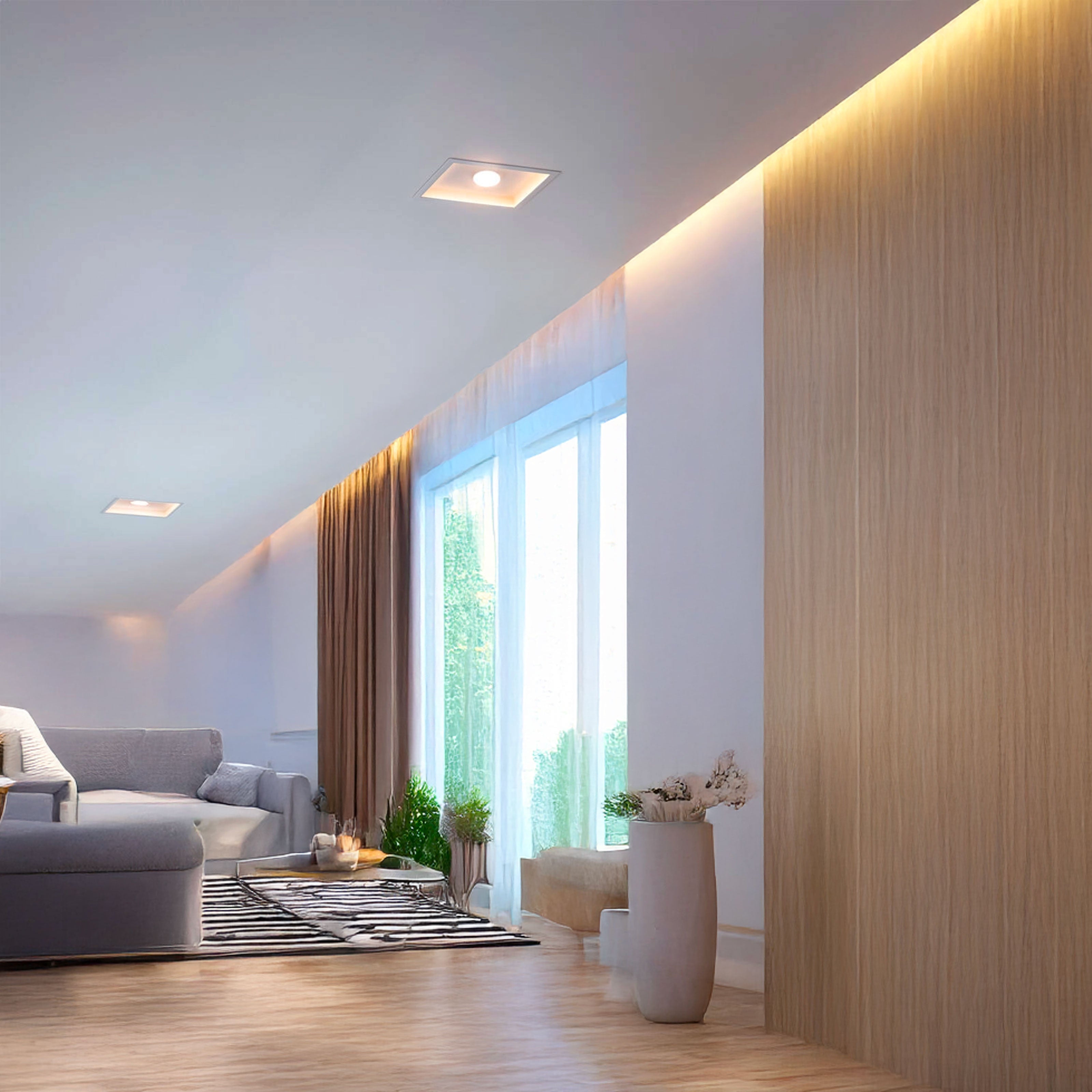 *STOCK* Portafaretto In Gesso Ceramico ad incasso 120x120x45mm foro tondo 40W GU10 IP20 - Eternal Parquet