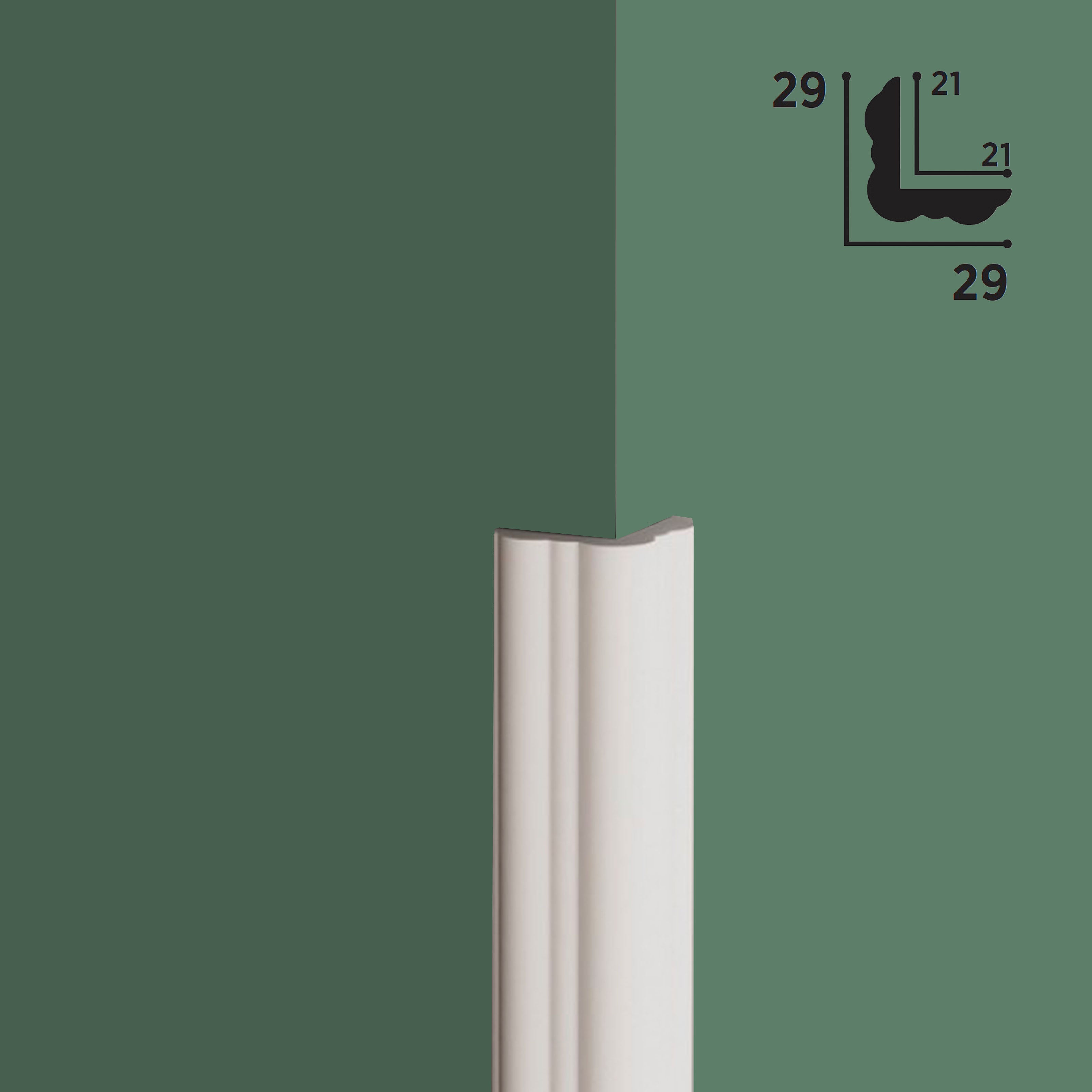 Pacco da 5 barre (12ml) di Profilo Angolare DUCALE in POLIMERI FeelingWood-HD 29x29mm - BIANCO - Eternal Parquet