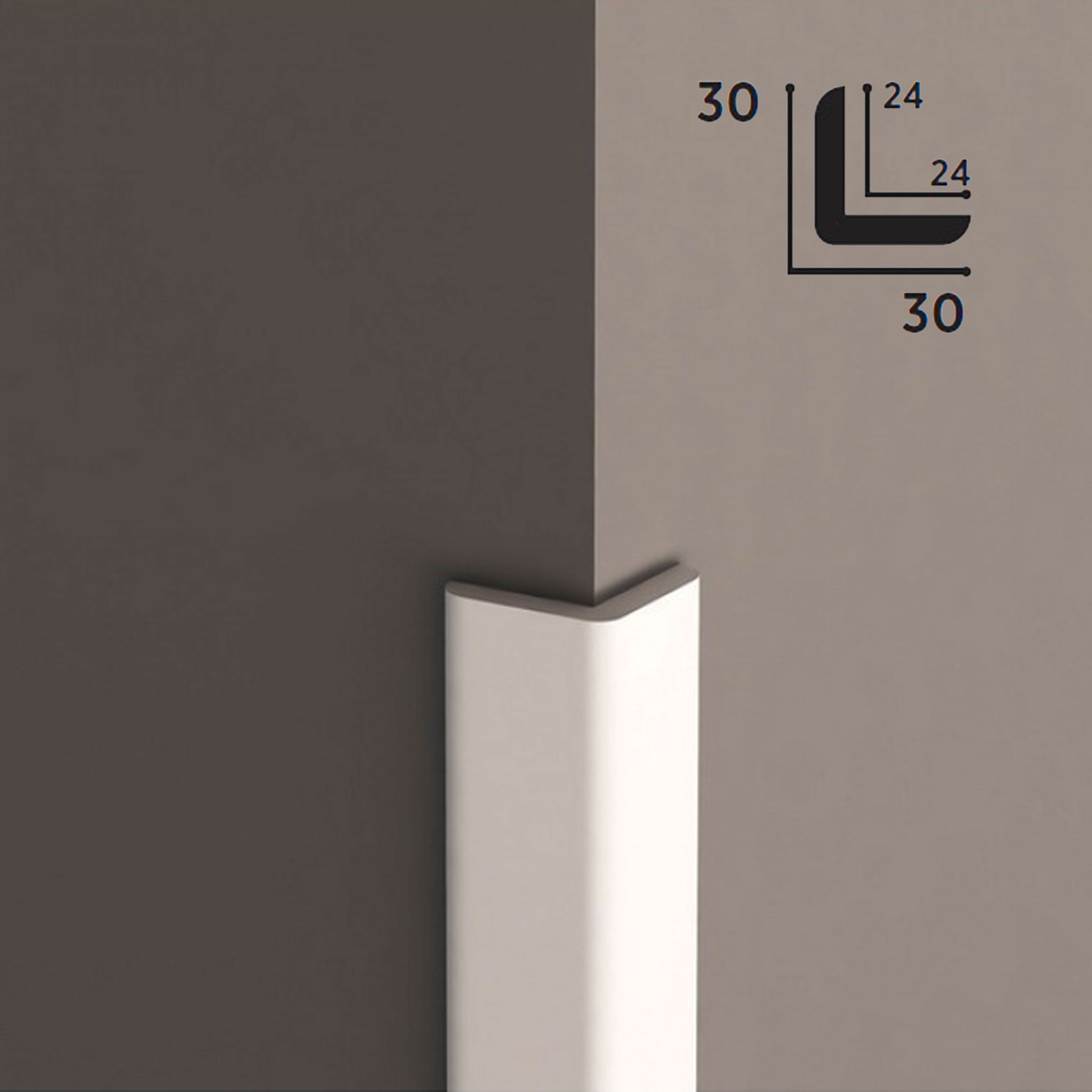 Pacco da 5 barre (12ml) di Profilo Angolare in POLIMERI FeelingWood-HD 30x30mm - BIANCO - Eternal Parquet