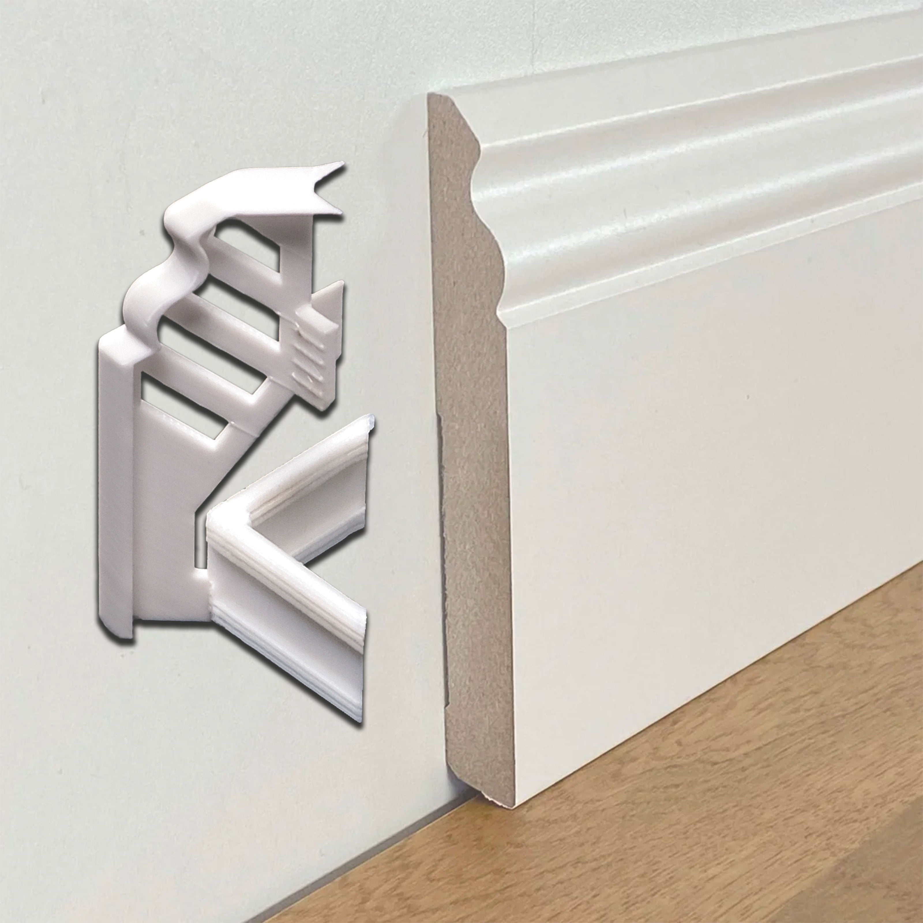 Kit N.5 Proteggiangoli esterni coordinati ai nostri Battiscopa in fibra di legno bianchi - Eternal Parquet