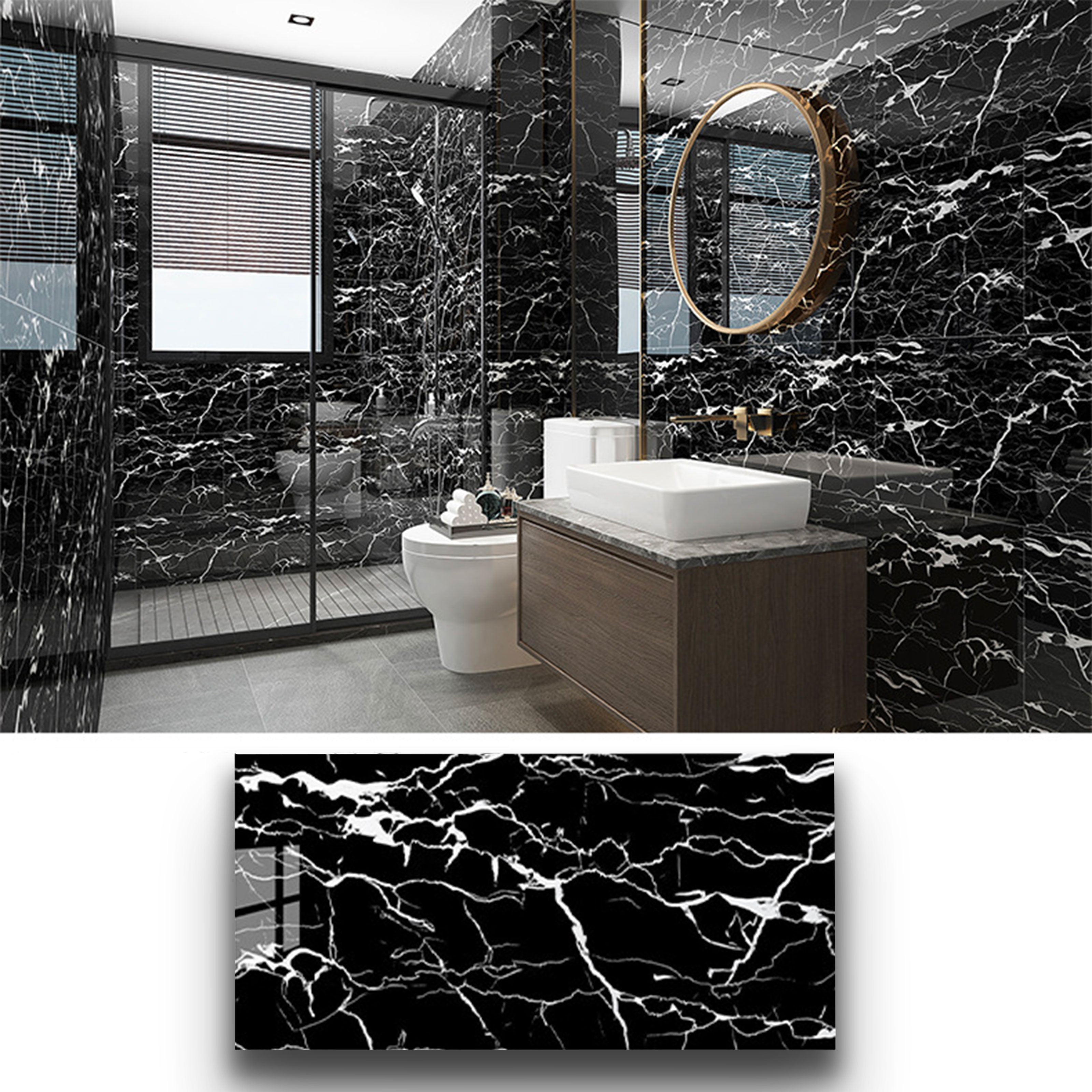 Pannelli in PVC Autoadesivi Effetto Marmo/Granito 60x30xcm Lussuosi, isolanti, idrorepellenti, ignifughi - Eternal Parquet