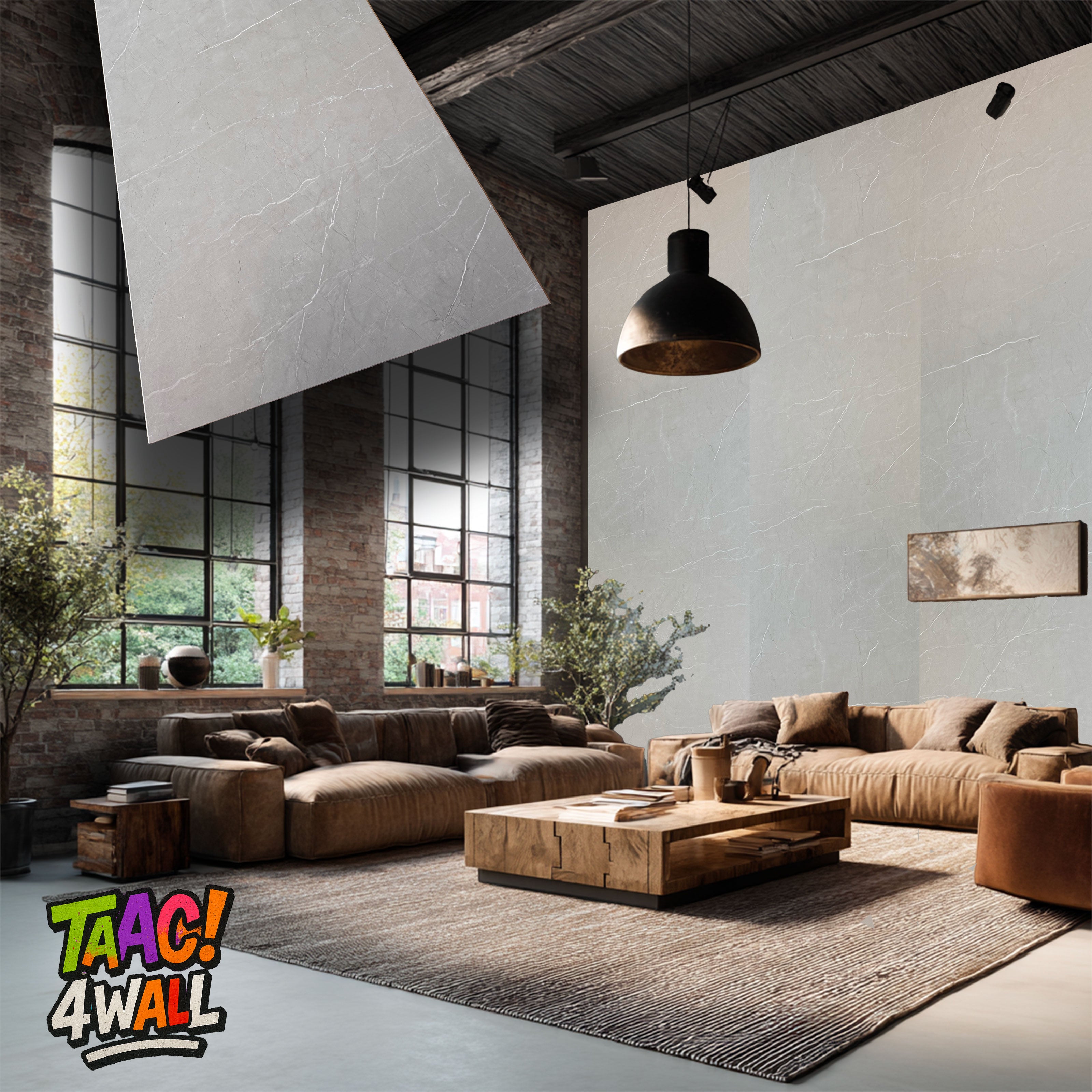 €16,99mq TAAC! 4WALL pacco da 5,76mq (4 pannelli) rivestimento a parete SPC Click 5x600x2400mm ARIES - Eternal Parquet