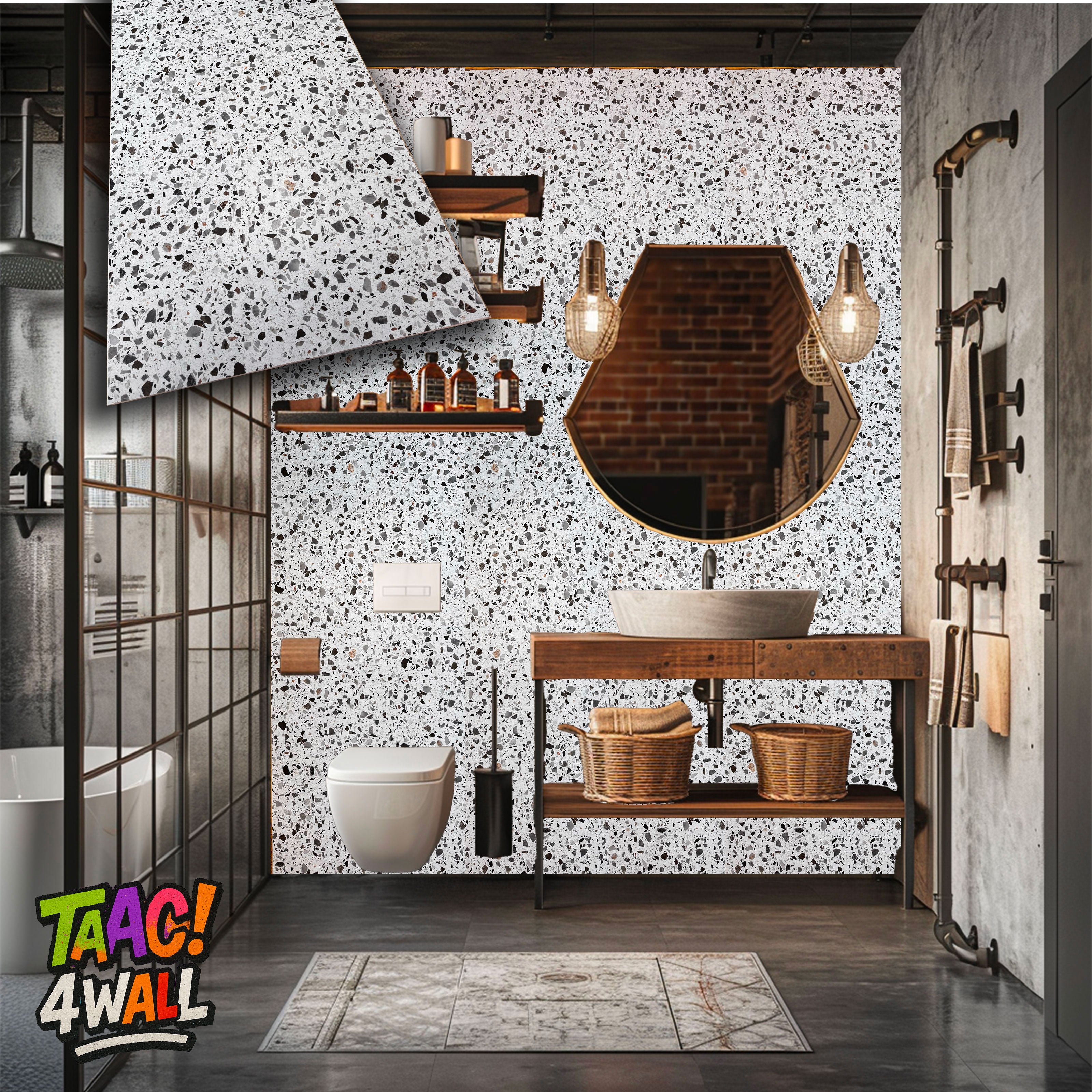 €16,99mq TAAC! 4WALL pacco da 5,76mq (4 pannelli) rivestimento a parete SPC Click 5x600x2400mm TITAN - Eternal Parquet