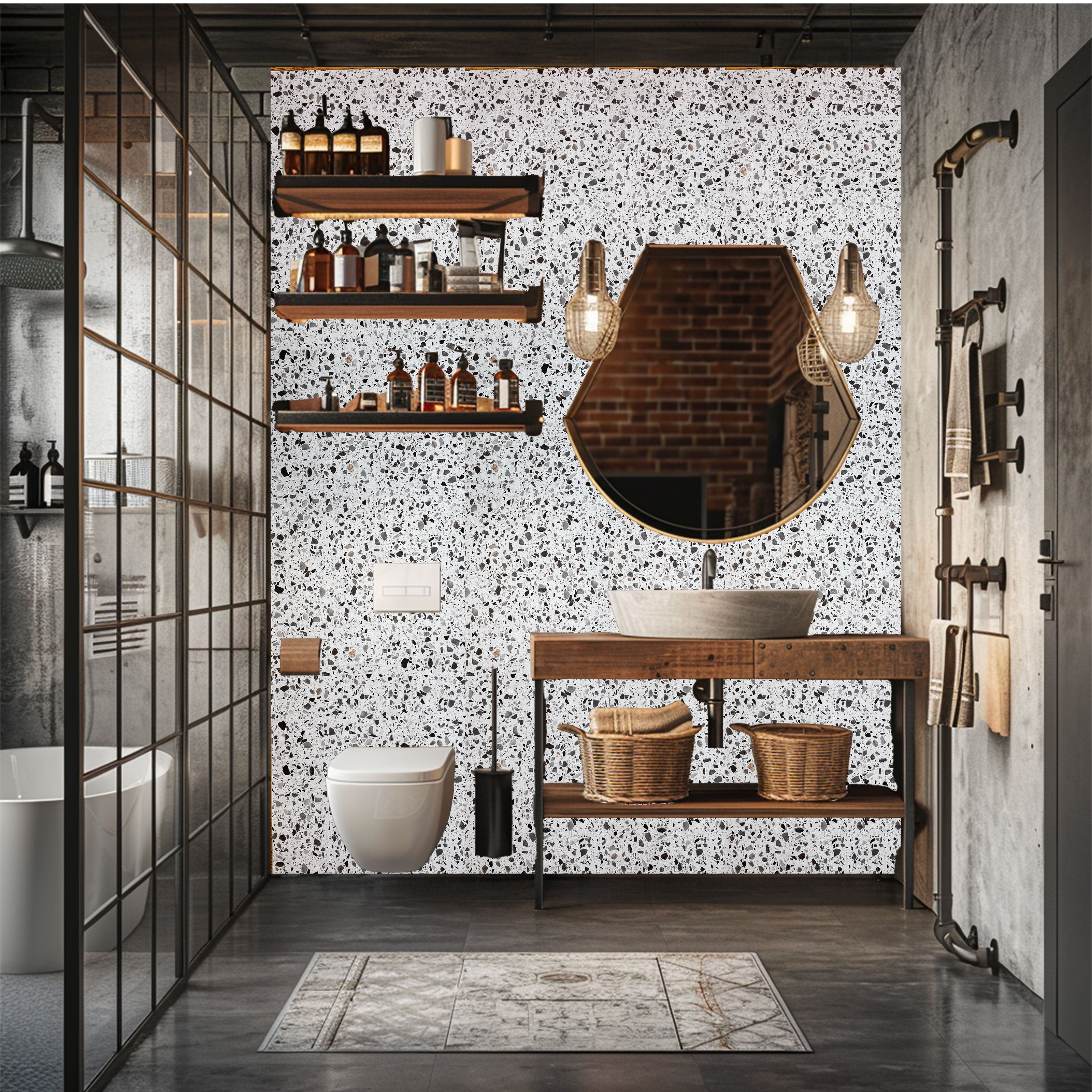 €16,99mq TAAC! 4WALL pacco da 5,76mq (4 pannelli) rivestimento a parete SPC Click 5x600x2400mm TITAN - Eternal Parquet