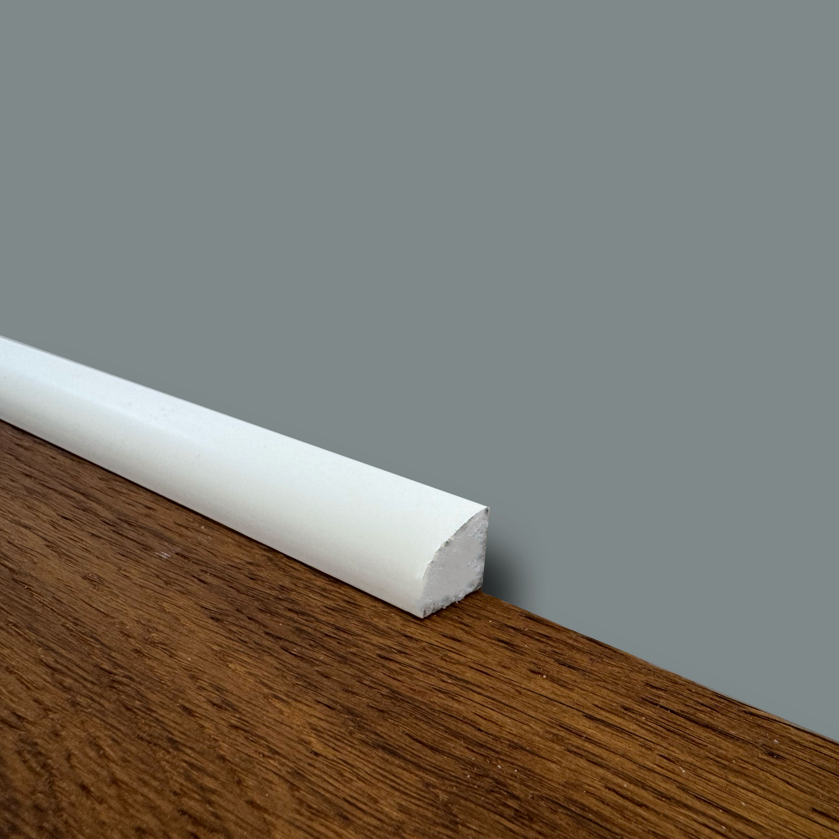 Basolino quarto di tondo in Polimeri BASICBOARD 15x15mm - BIANCO pitturabile (prezzo al metro) - Eternal Parquet