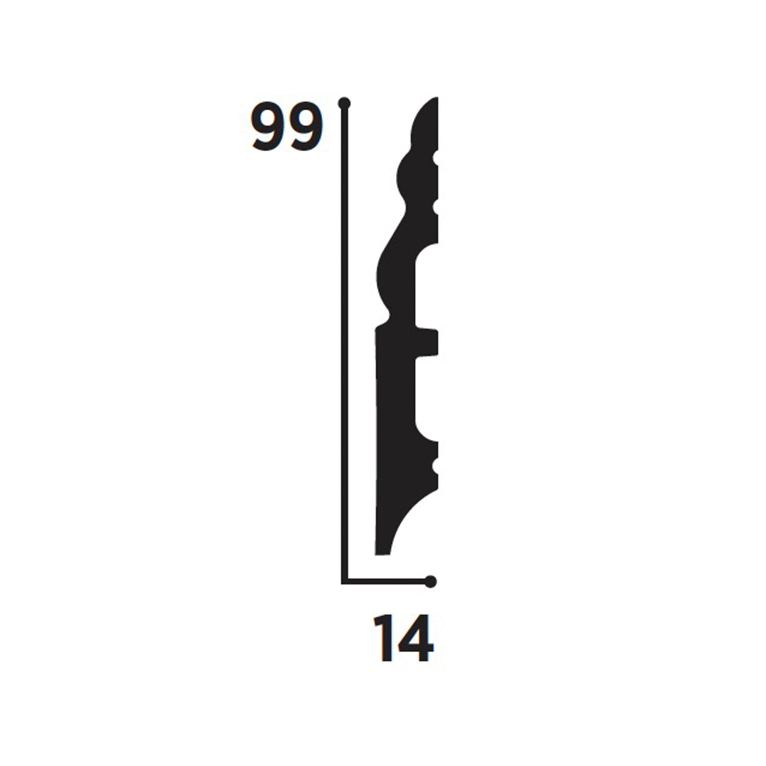 bancale da 48ml di Battiscopa DUCALE in POLIMERI FeelingWood-HD 100x14mm - BIANCO - Eternal Parquet