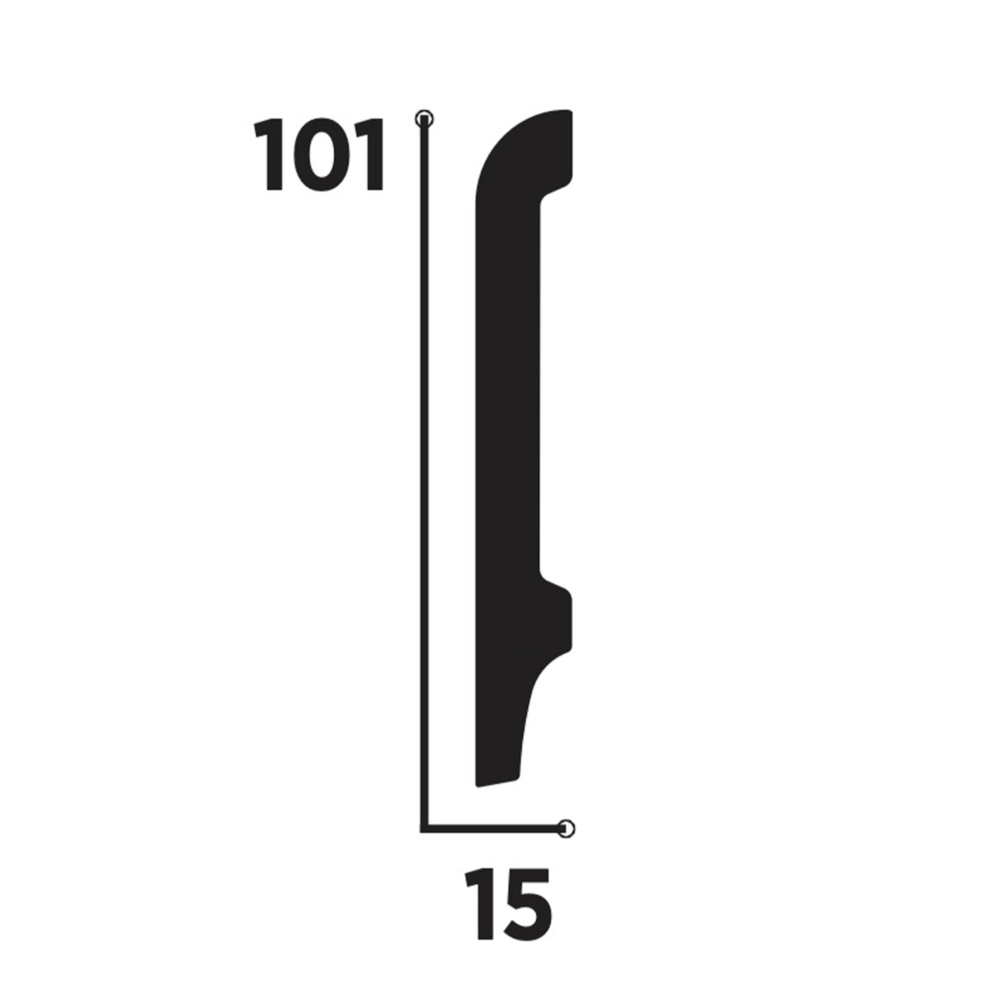 bancale da 96ml di Battiscopa Becco di Civetta in POLIMERI FeelingWood-HD 101x15mm - BIANCO - Eternal Parquet