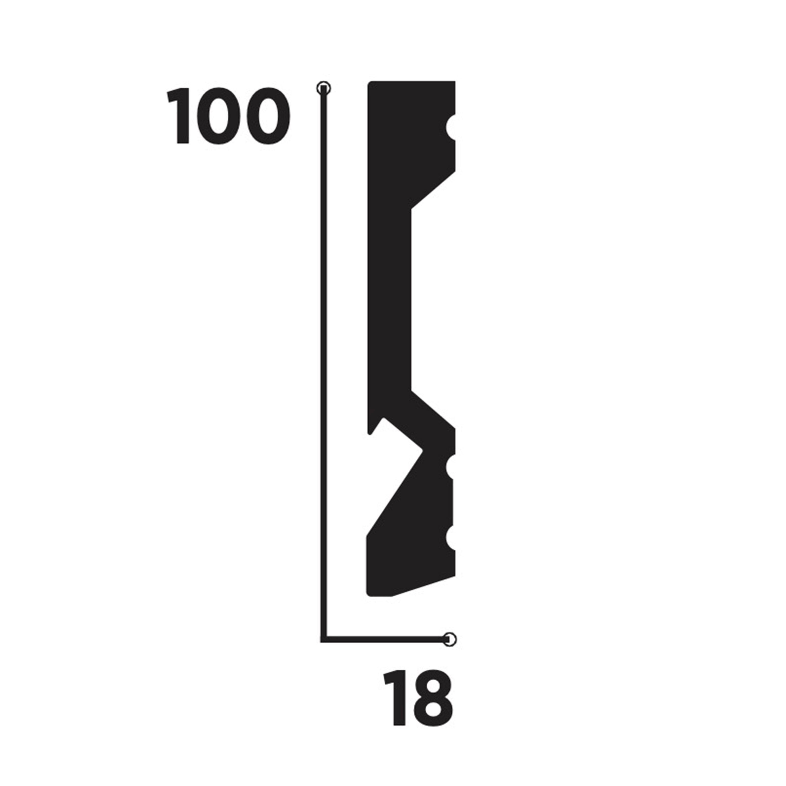 bancale da 100,8ml di Battiscopa SQUADRATO incasso LED in POLIMERI FeelingWood-HD 100x18mm - BIANCO - Eternal Parquet