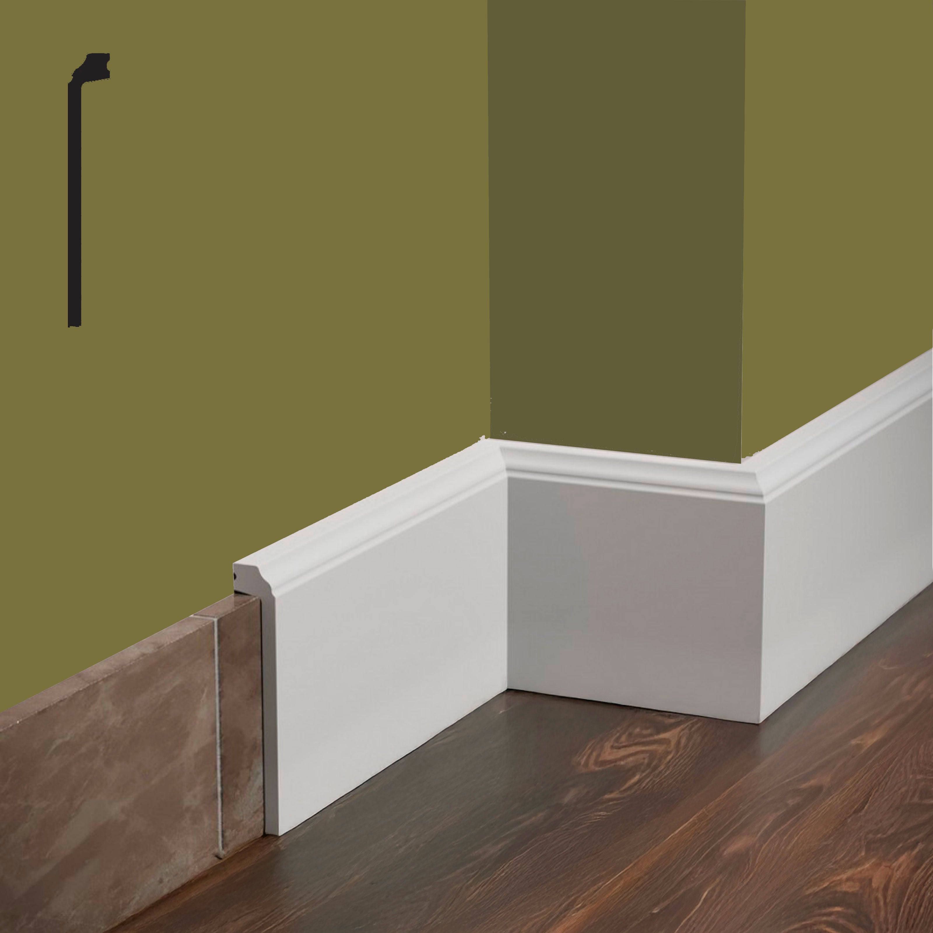 Bancale da 62,4ml di Battiscopa Coprimarmo FIRENZE in POLIMERI FeelingWood-HD 144x23mm - BIANCO - Eternal Parquet