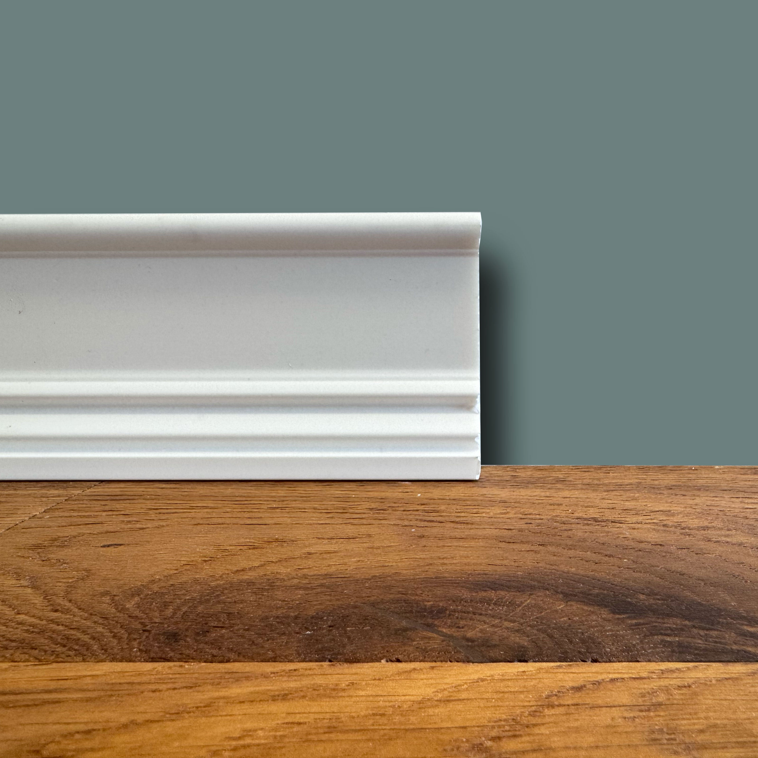 (massimo spessore) Battiscopa in POLIMERI linea BASICBOARD 90x27mm - BIANCO pitturabile (prezzo al metro) - Eternal Parquet