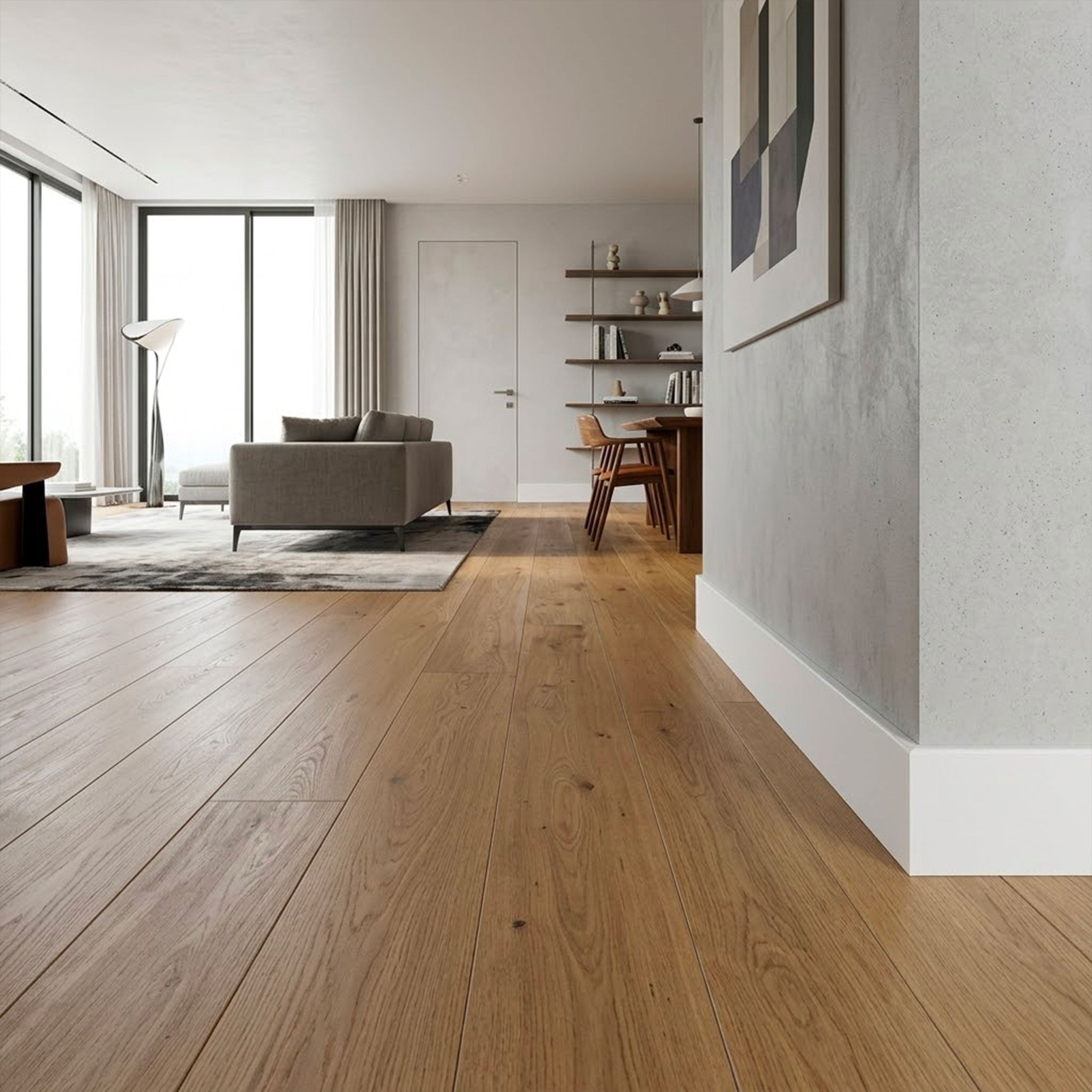 Battiscopa Squadrato in SPC 70x12mm - BIANCO pitturabile (prezzo al metro) - Eternal Parquet