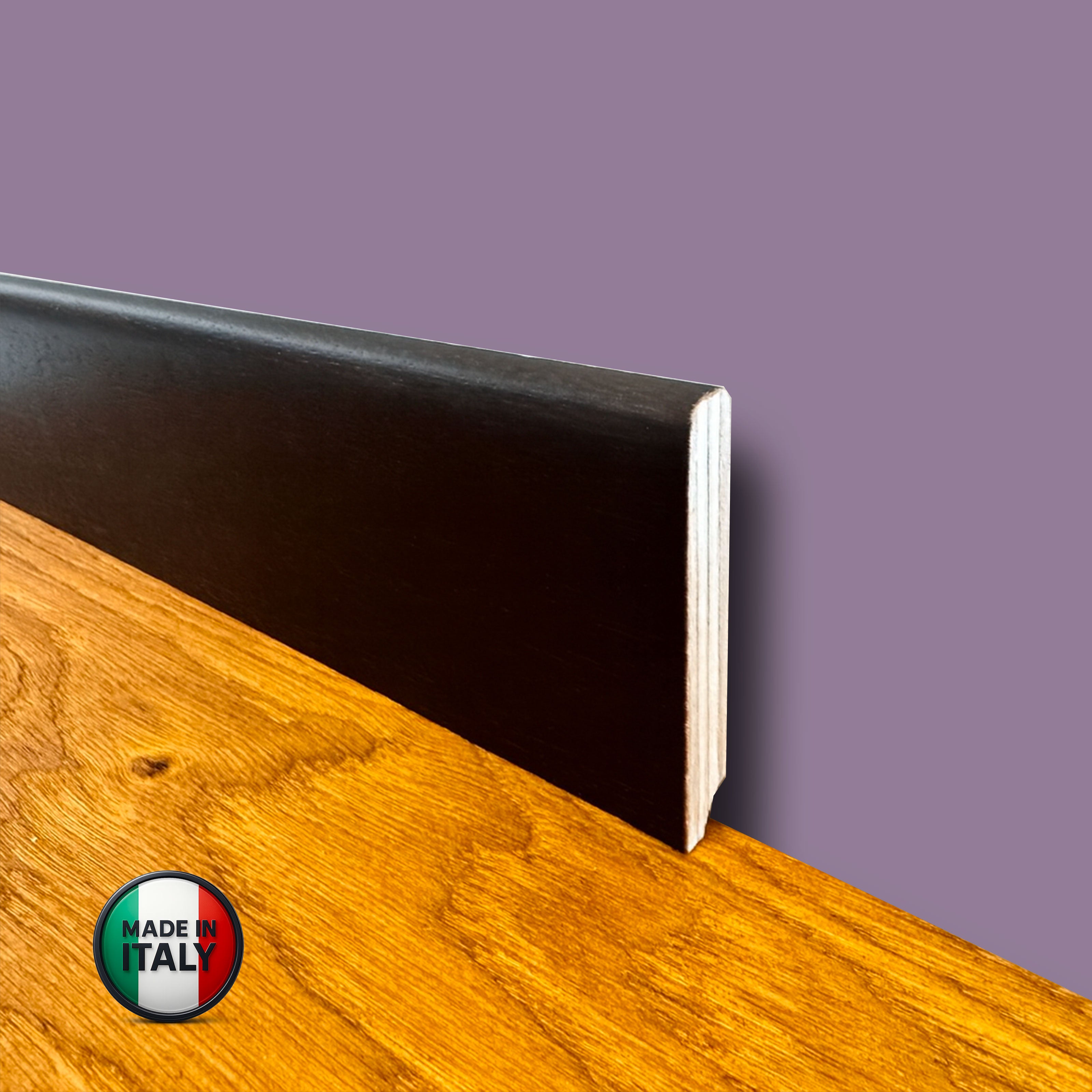 €1,89ml ** FUORI TUTTO ** Lotti da 70ml di Battiscopa in legno multistrato impiall. WENGE 82x13mm - Eternal Parquet