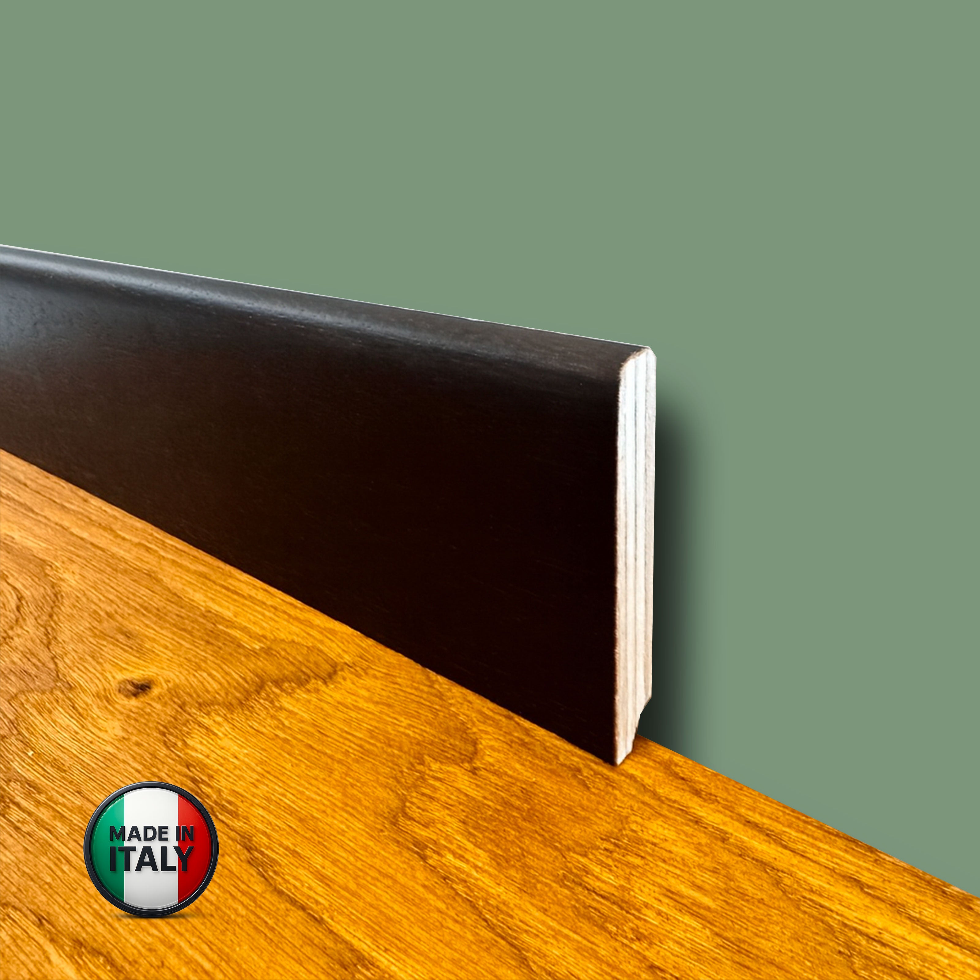 €1,89ml ** FUORI TUTTO ** Lotti da 70ml di Battiscopa in legno multistrato impiall. WENGE 82x13mm - Eternal Parquet