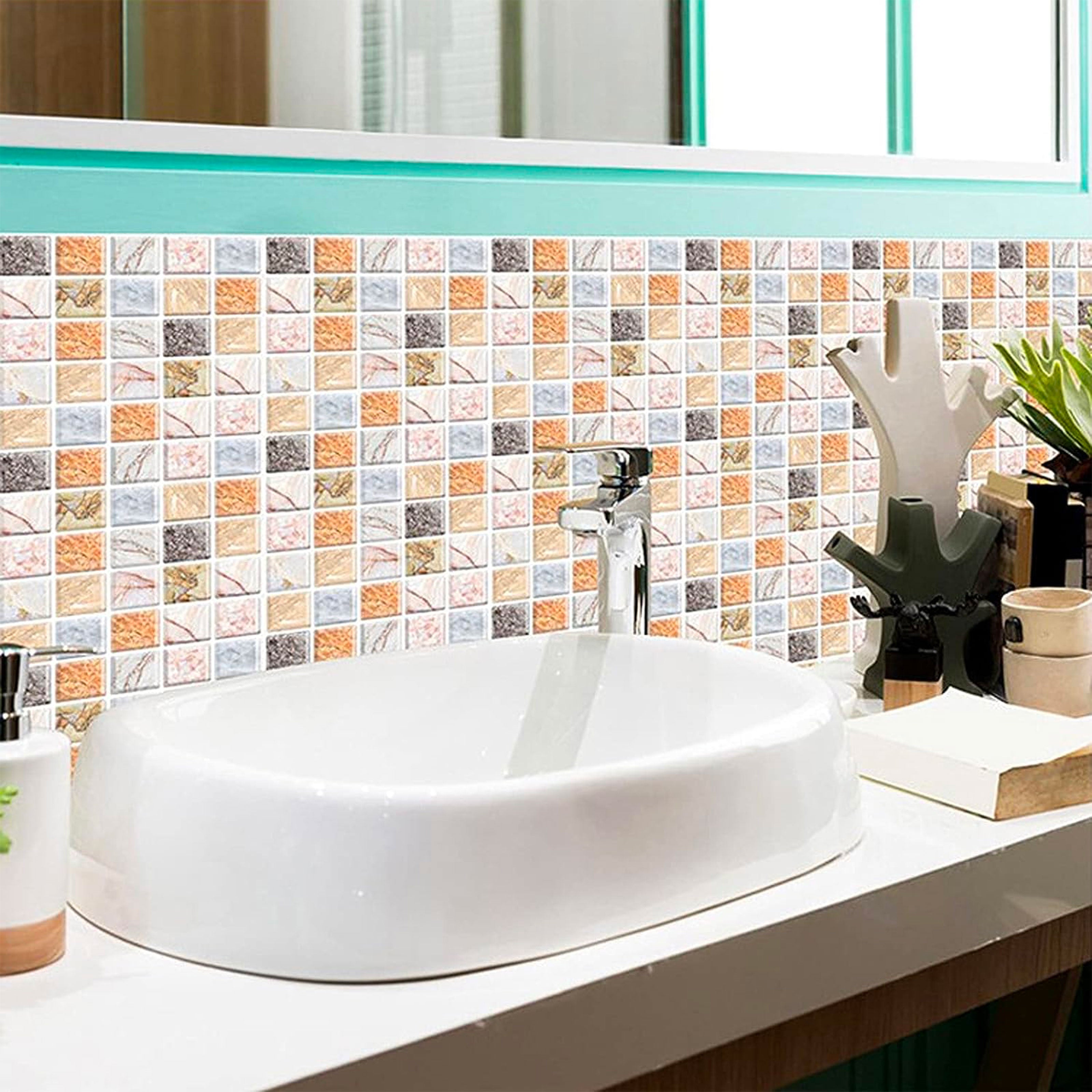 pacco da 4 Pannelli 3D Autoadesivi in PVC 30X30cm vari decori ultrarealistici ideali per bagni e cucine - Eternal Parquet