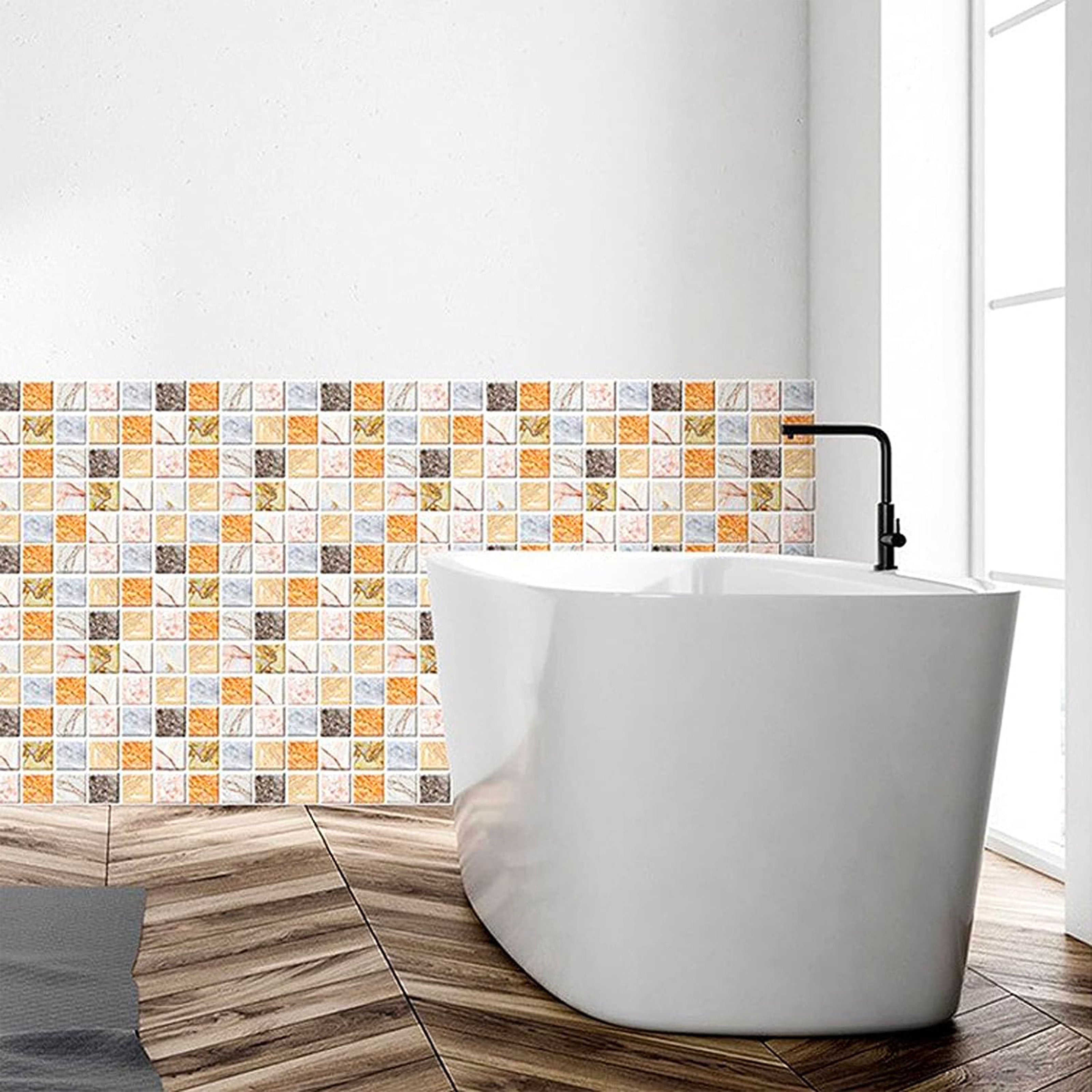 pacco da 4 Pannelli 3D Autoadesivi in PVC 30X30cm vari decori ultrarealistici ideali per bagni e cucine - Eternal Parquet