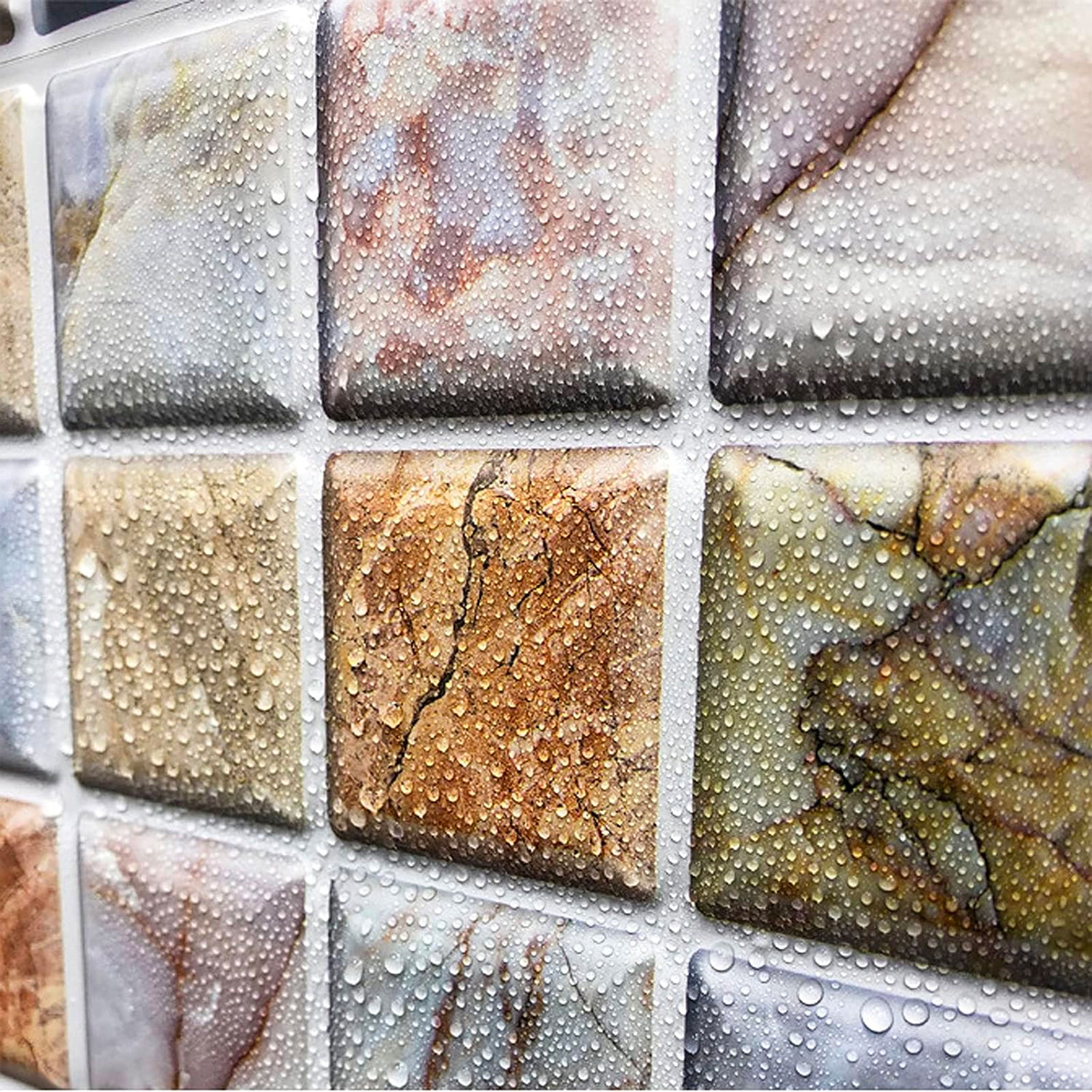 pacco da 4 Pannelli 3D Autoadesivi in PVC 30X30cm vari decori ultrarealistici ideali per bagni e cucine - Eternal Parquet