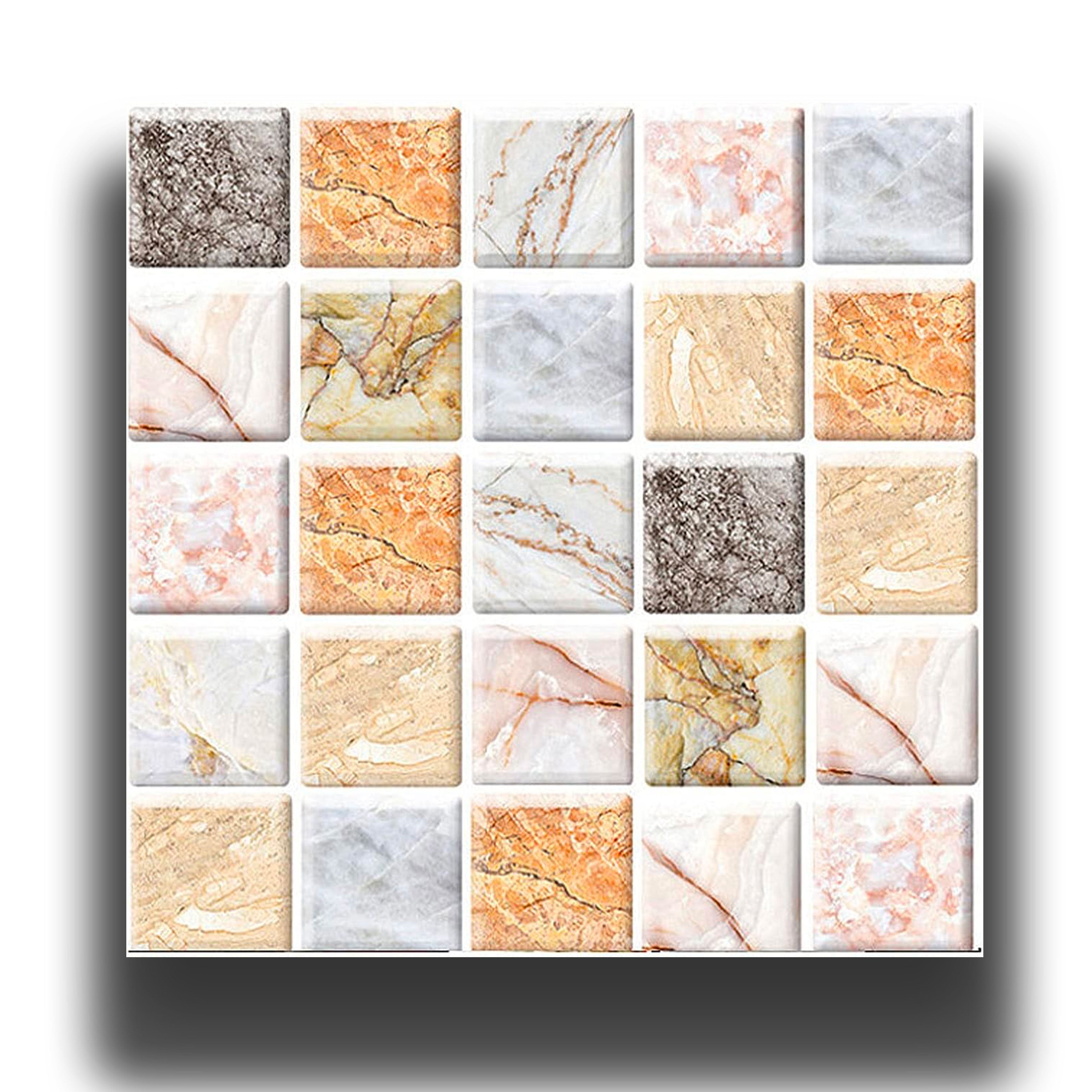 pacco da 4 Pannelli 3D Autoadesivi in PVC 30X30cm vari decori ultrarealistici ideali per bagni e cucine - Eternal Parquet