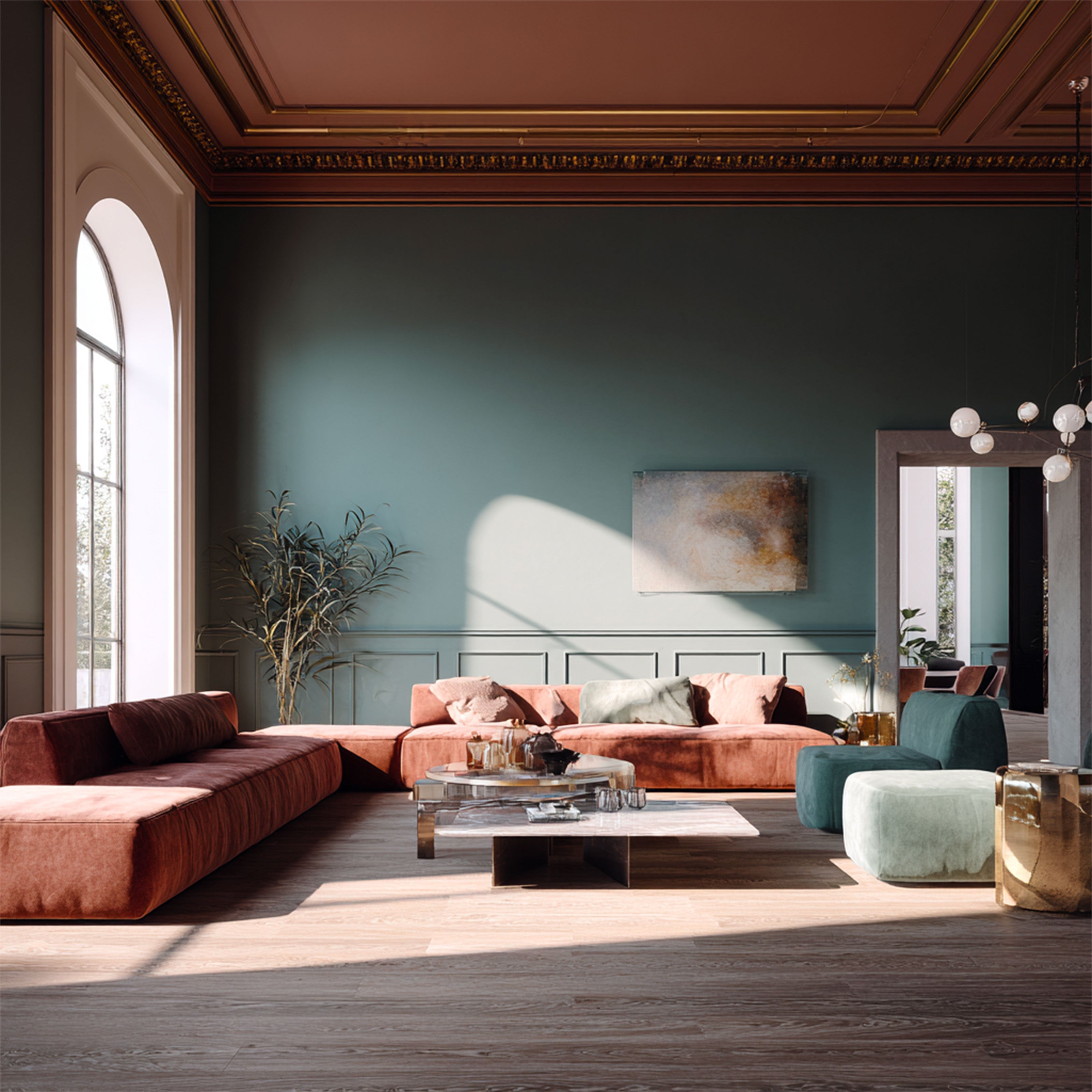 Kit 2 metri di parete Boiserie PREMIUM "Decorativa" (senza pannelli, solo estetica) in polimeri bianca (L200xH120) verniciabile - Eternal Parquet