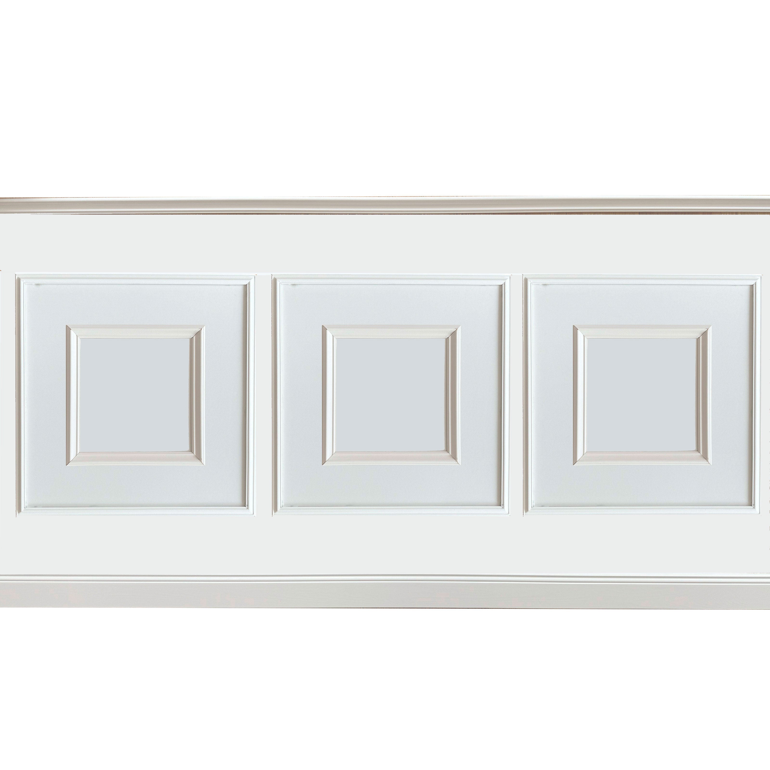 Kit 2ml di Boiserie in legno MASSICCIO (200x100cm) laccato bianco inclusi PANNELLI 60x60cm e cornice interna Eternal Parquet