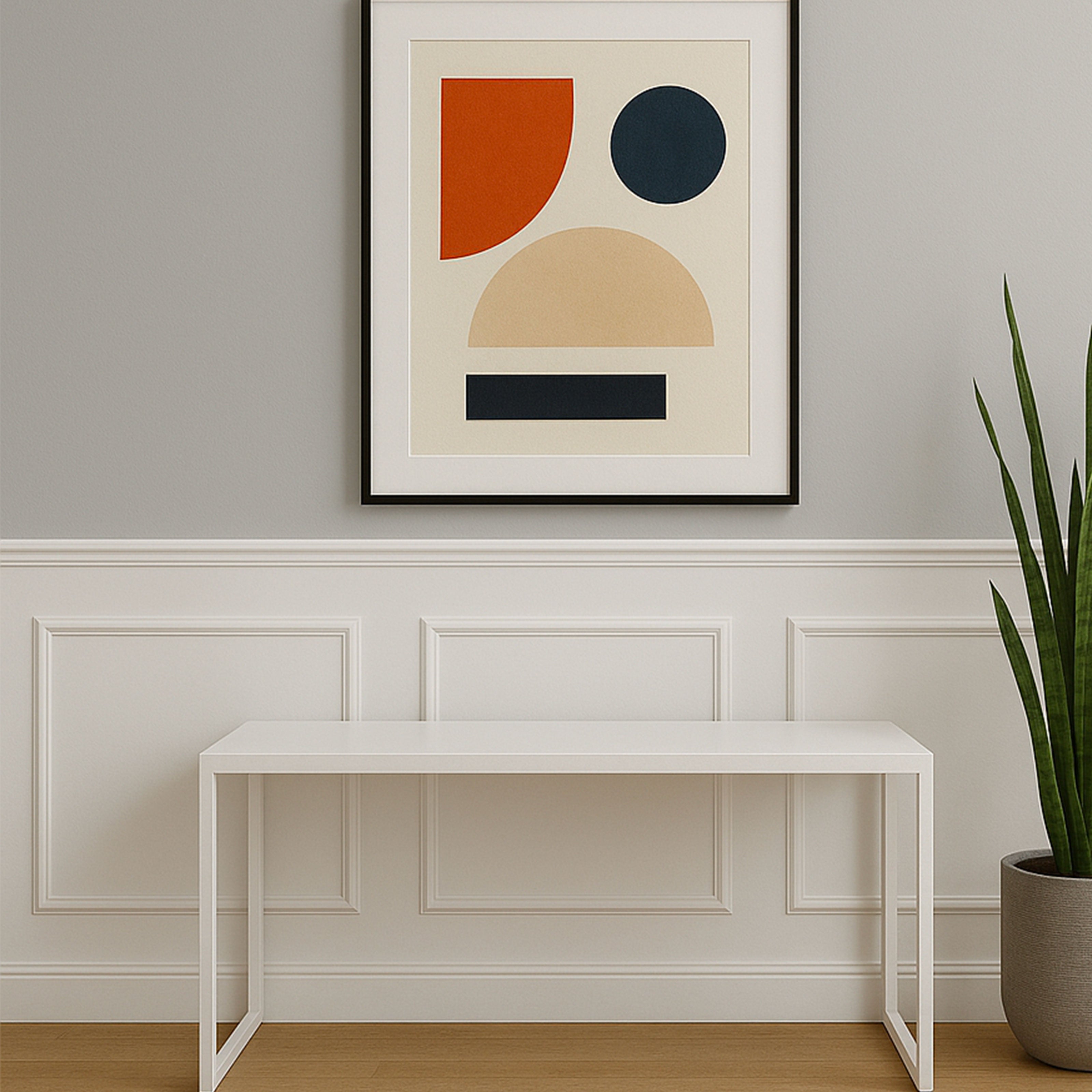 Kit 2 metri di parete Boiserie PREMIUM "Decorativa" (senza pannelli, solo estetica) in polimeri bianca (L200xH120) verniciabile - Eternal Parquet