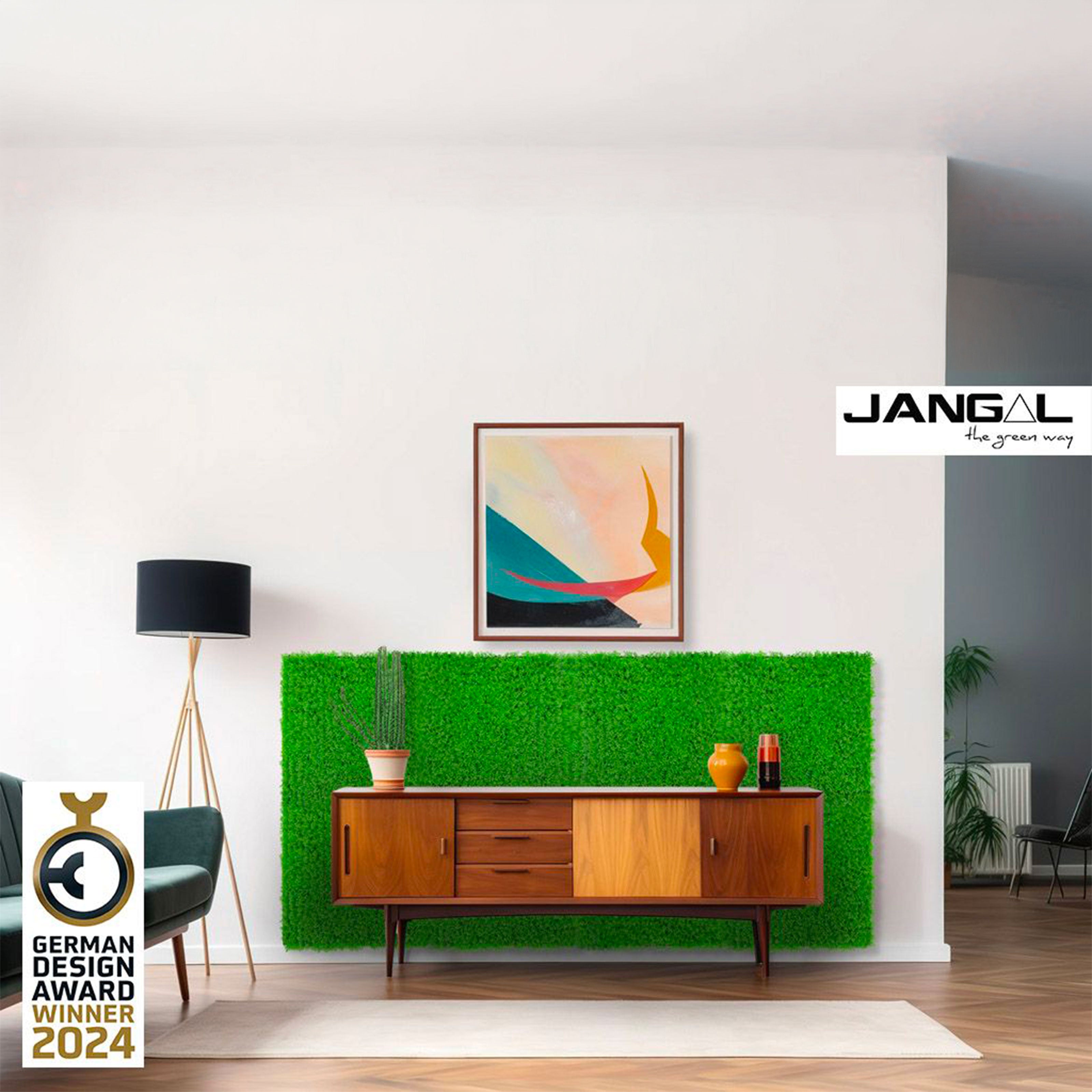 JANGAL Pannelli acustici Modulabili in FLORA sintetica ULTRAREALISTICA 52x52cm mod. BRIGHT GREEN - Eternal Parquet