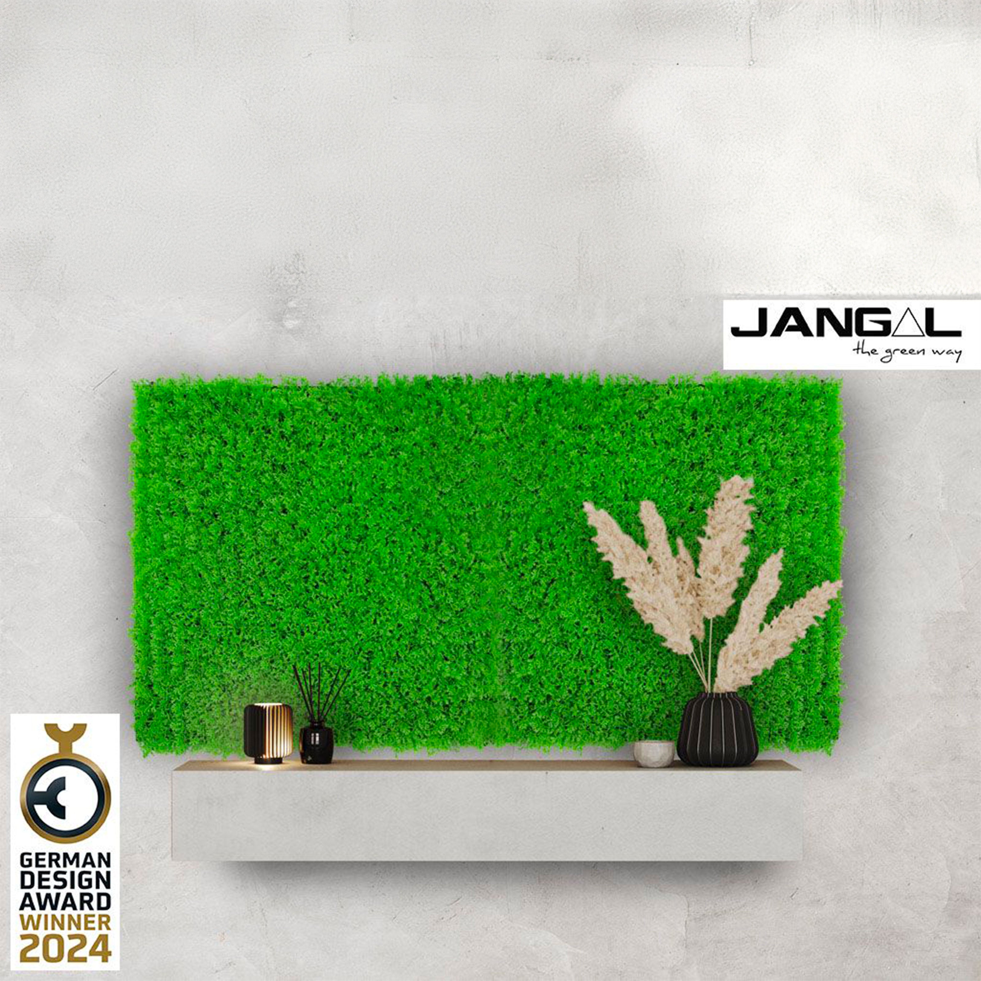 JANGAL Pannelli acustici Modulabili in FLORA sintetica ULTRAREALISTICA 52x52cm mod. BRIGHT GREEN - Eternal Parquet