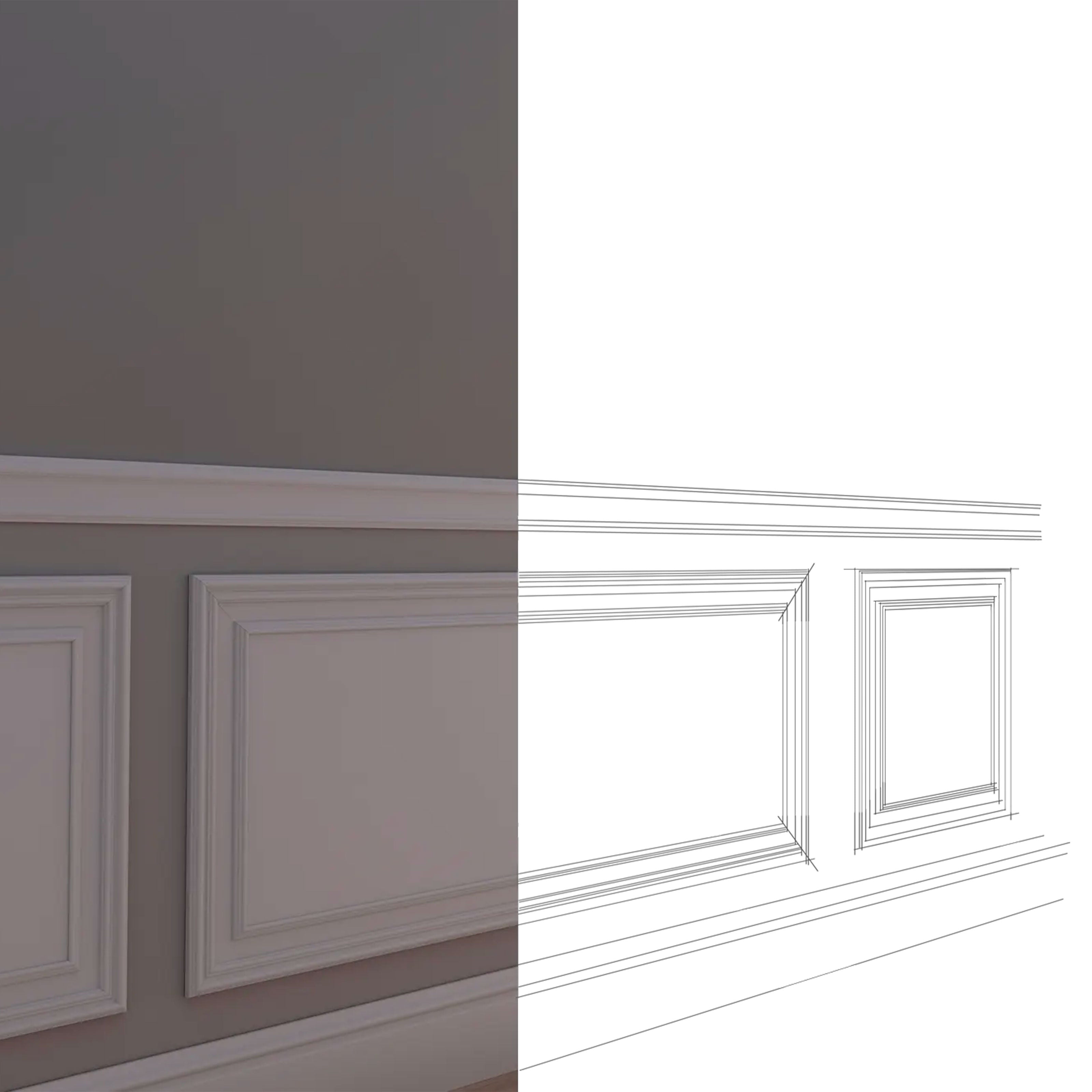 ***STOCK*** SET da 2 cornici Bianche in polimeri preassemblate incluso pannello in cartongesso 40X55cm CAD. - Eternal Parquet