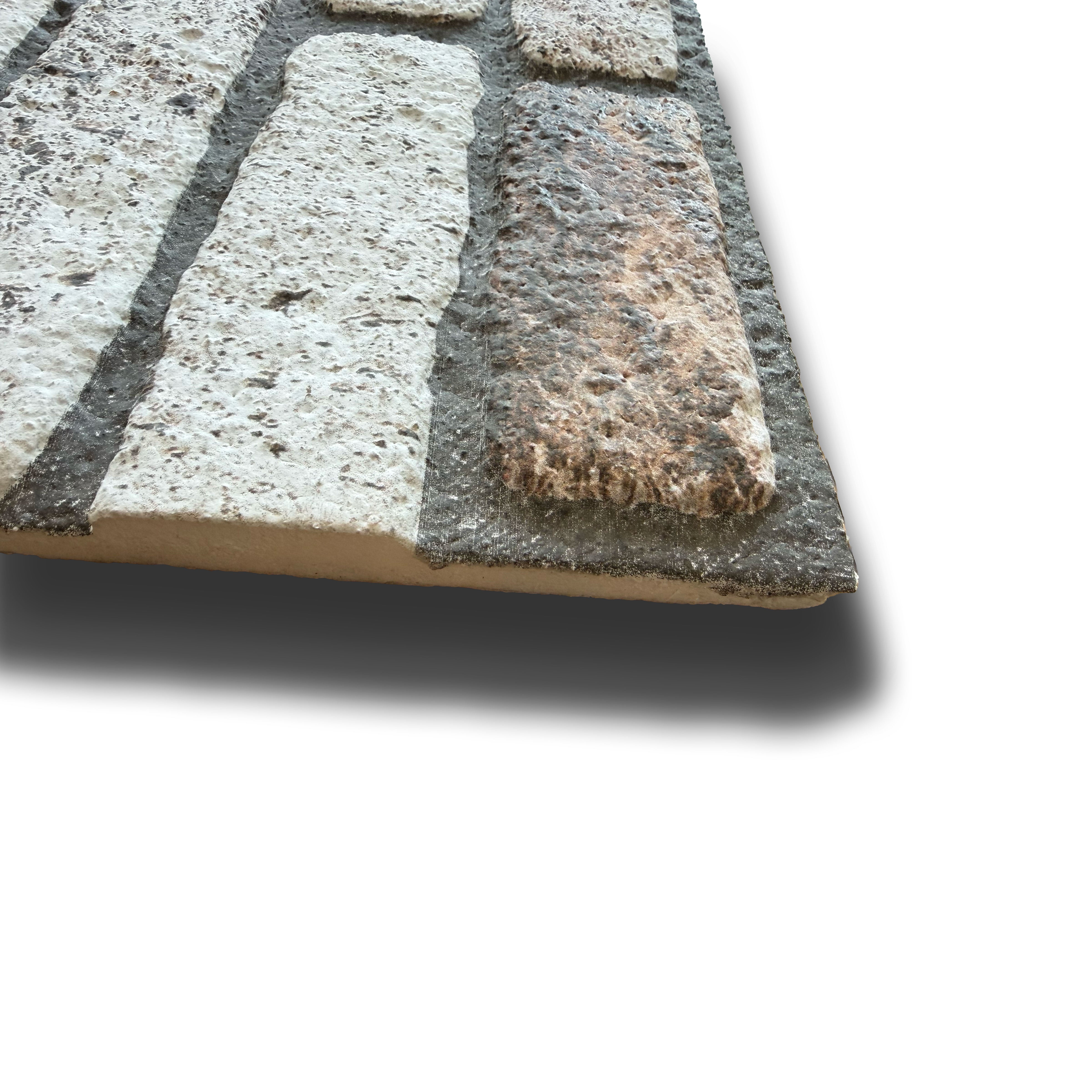 CAPPOTTO esterno - interno isolante in STYROFOAM 3D spess.2cm (120x50cm) con resine e malta mattoni Bianchi Mixed - Eternal Parquet