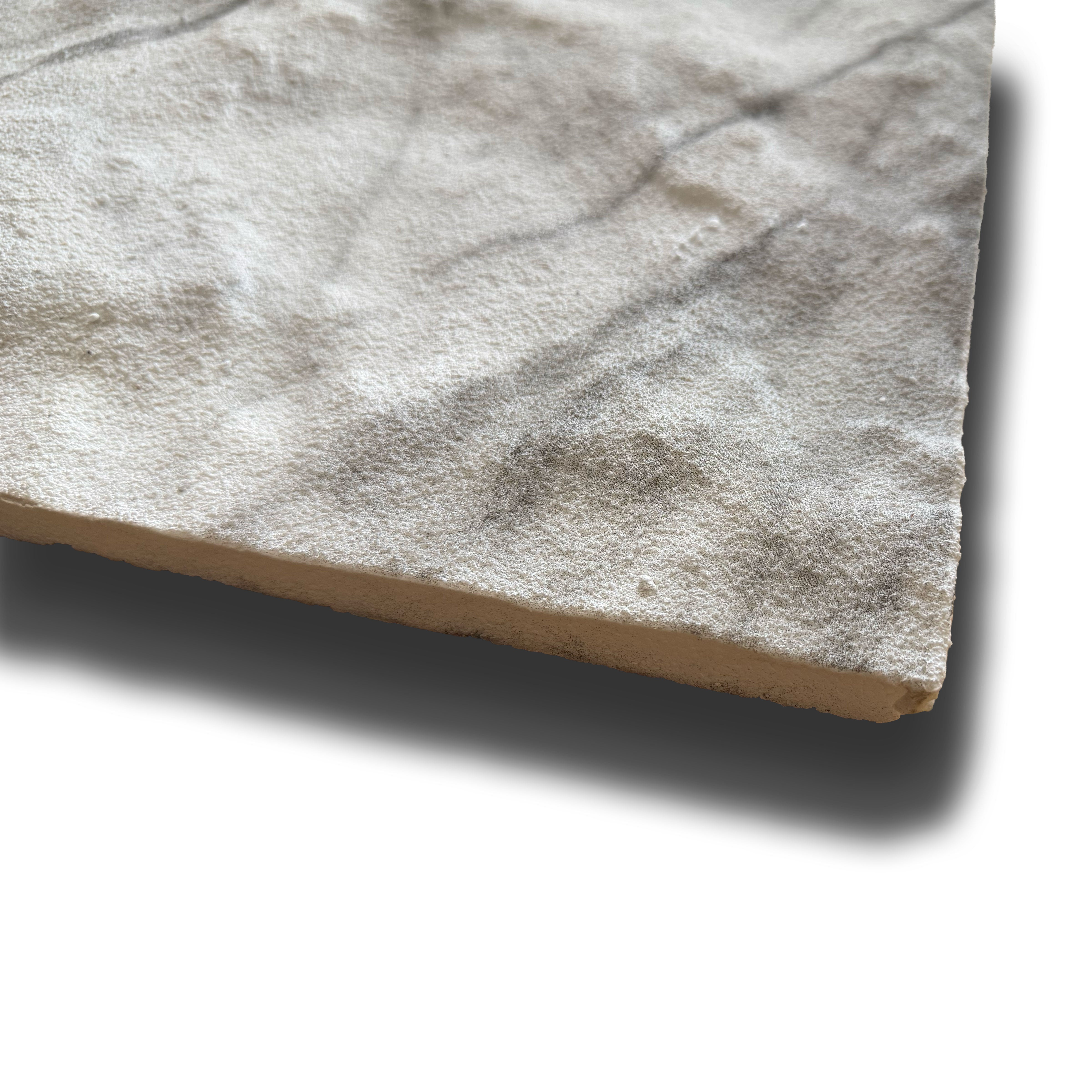 CAPPOTTO esterno - interno isolante in STYROFOAM 3D spess. 2,5cm (120x50cm) con resine e malta Carrara grezzo - Eternal Parquet