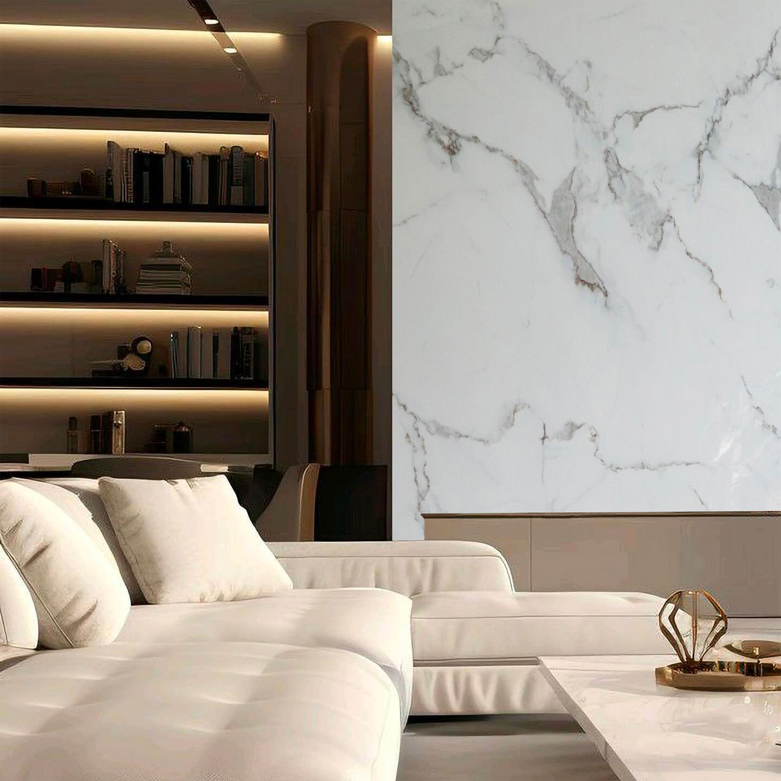 Pacco da n.4pz (2,9mq) Pannelli rivestimento in Polimeri Ultrarealistico effetto Marmo lucido 1220x600x4mm mod.CAPRI - Eternal Parquet