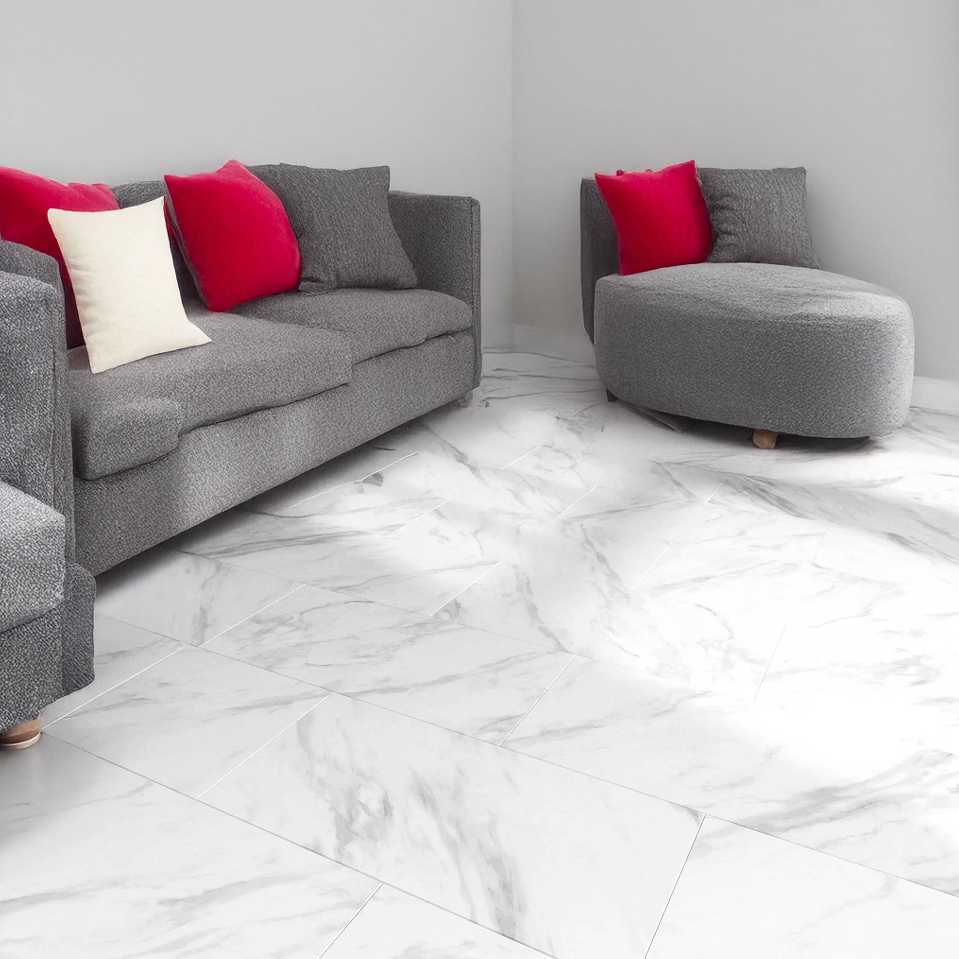 TAAC! il Pavimento SPC in Polvere di Pietra Fast-click 5mm (sp.4+1) 610X305mm mod. ALDEBARAN (carrara marmo) - Eternal Parquet