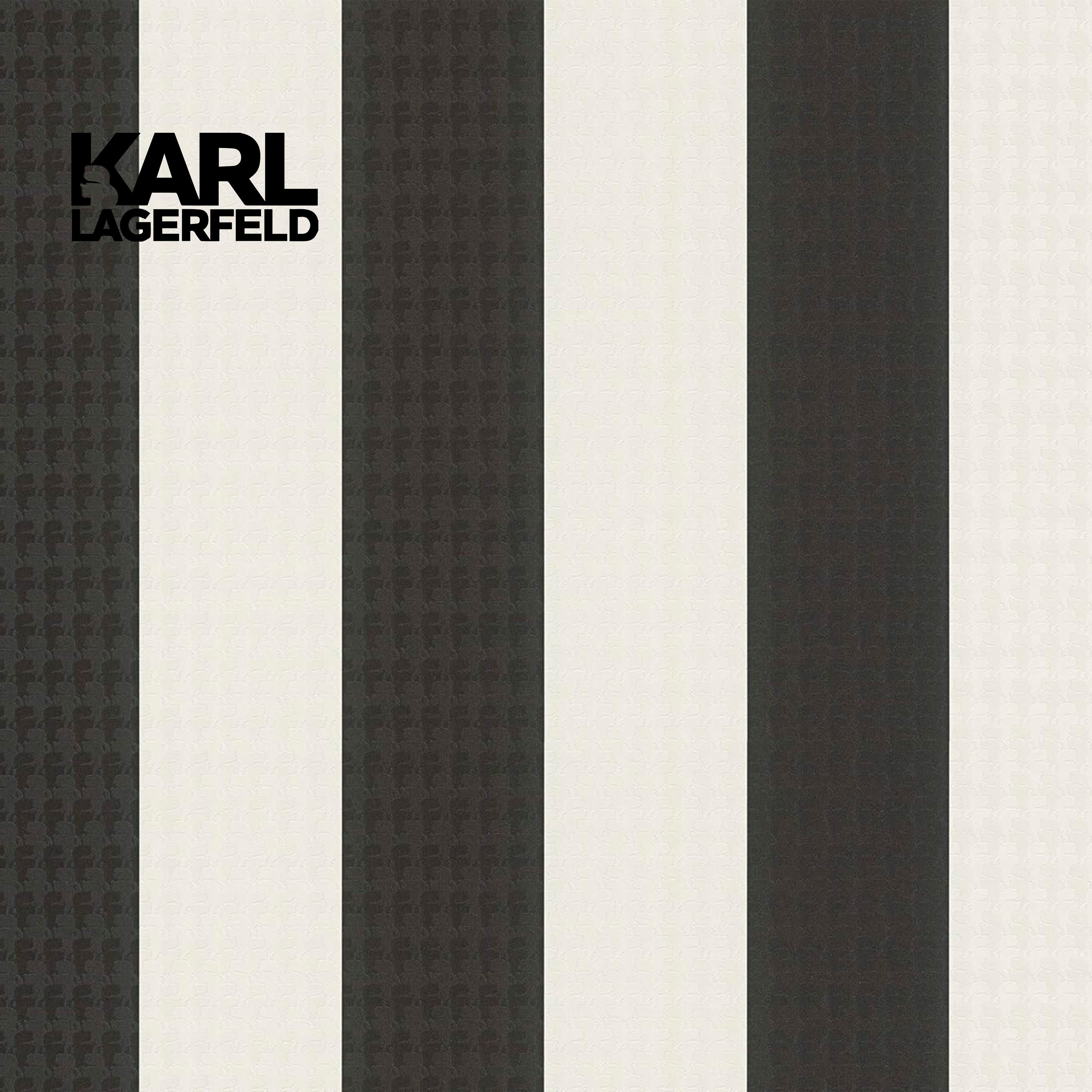 5,32mq Rotolo Carta da Parati griffata KARL LAGERFELD in TNT a rilievo multigloss PREMIUM 10,05x0,53mt cod. 37849-2 - Eternal Parquet