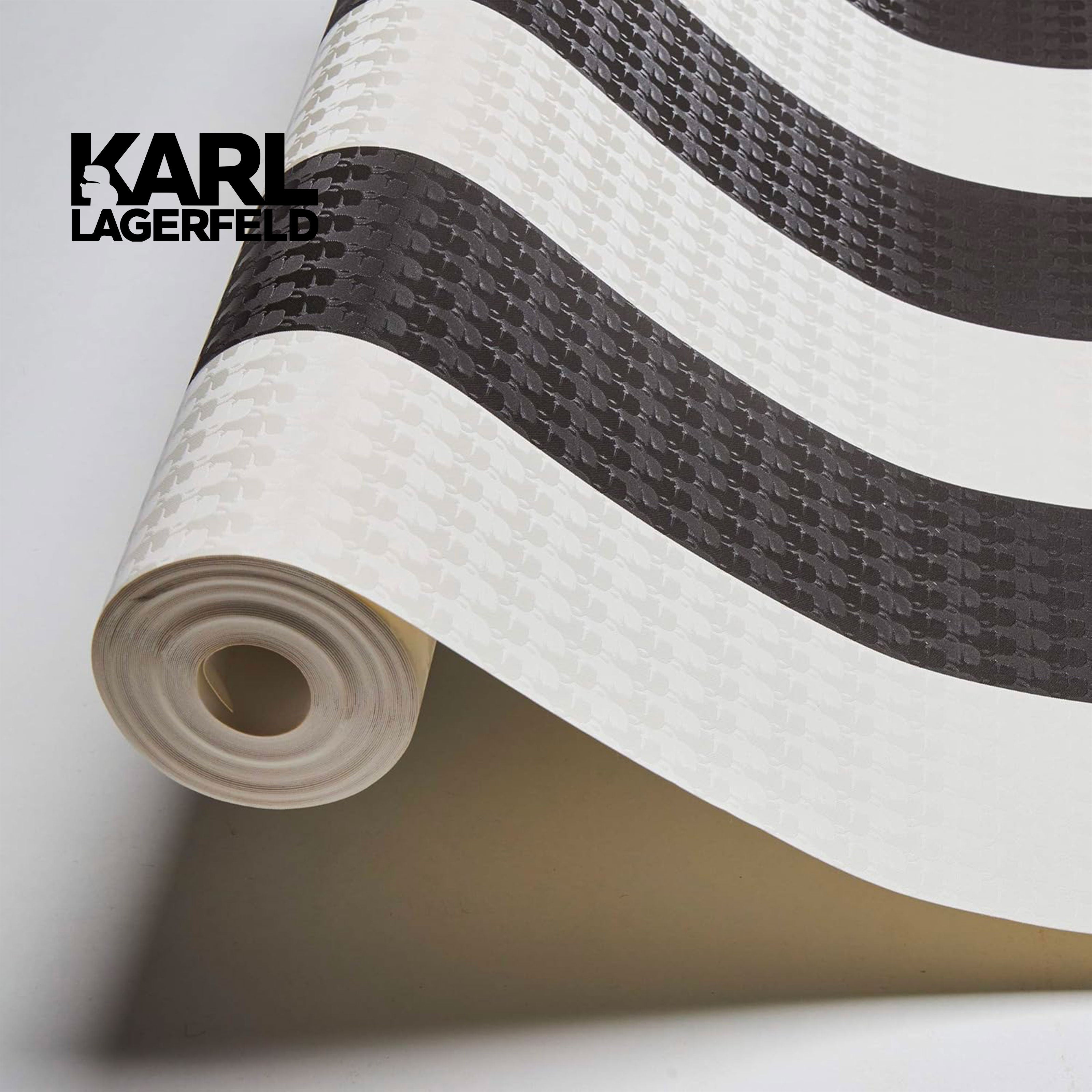 5,32mq Rotolo Carta da Parati griffata KARL LAGERFELD in TNT a rilievo multigloss PREMIUM 10,05x0,53mt cod. 37849-2 - Eternal Parquet