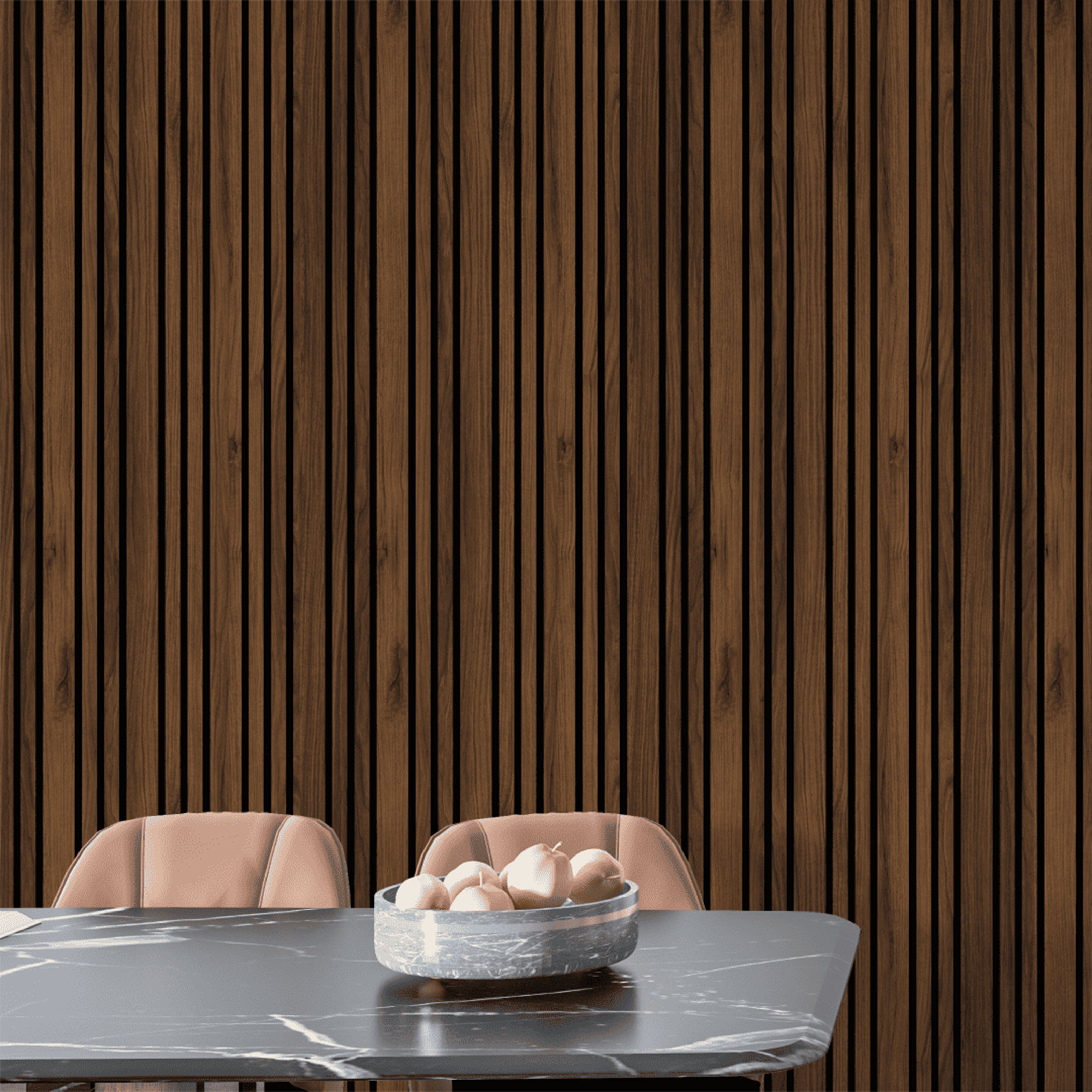 Pannello ACUSTICO arrotolabile (1,66mq) a Lamelli in Fibra di legno mis. 9x600x2780mm CATANIA + CATANIA - Eternal Parquet