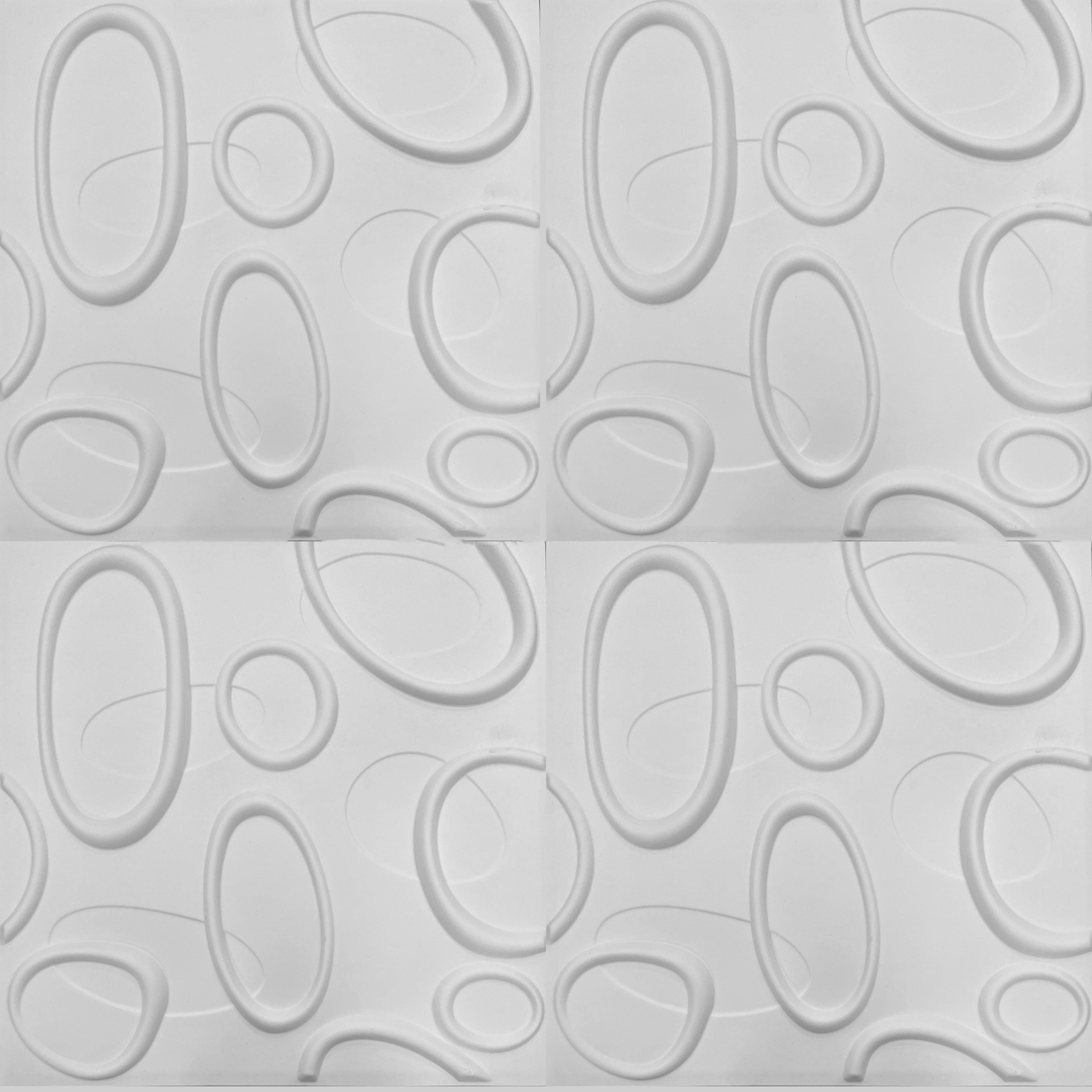 €1,99 Pannello in fibra naturale a parete 3D, rivestimento di lusso 3D 50X50cm BIANCO verniciabile ELLISSI - Eternal Parquet