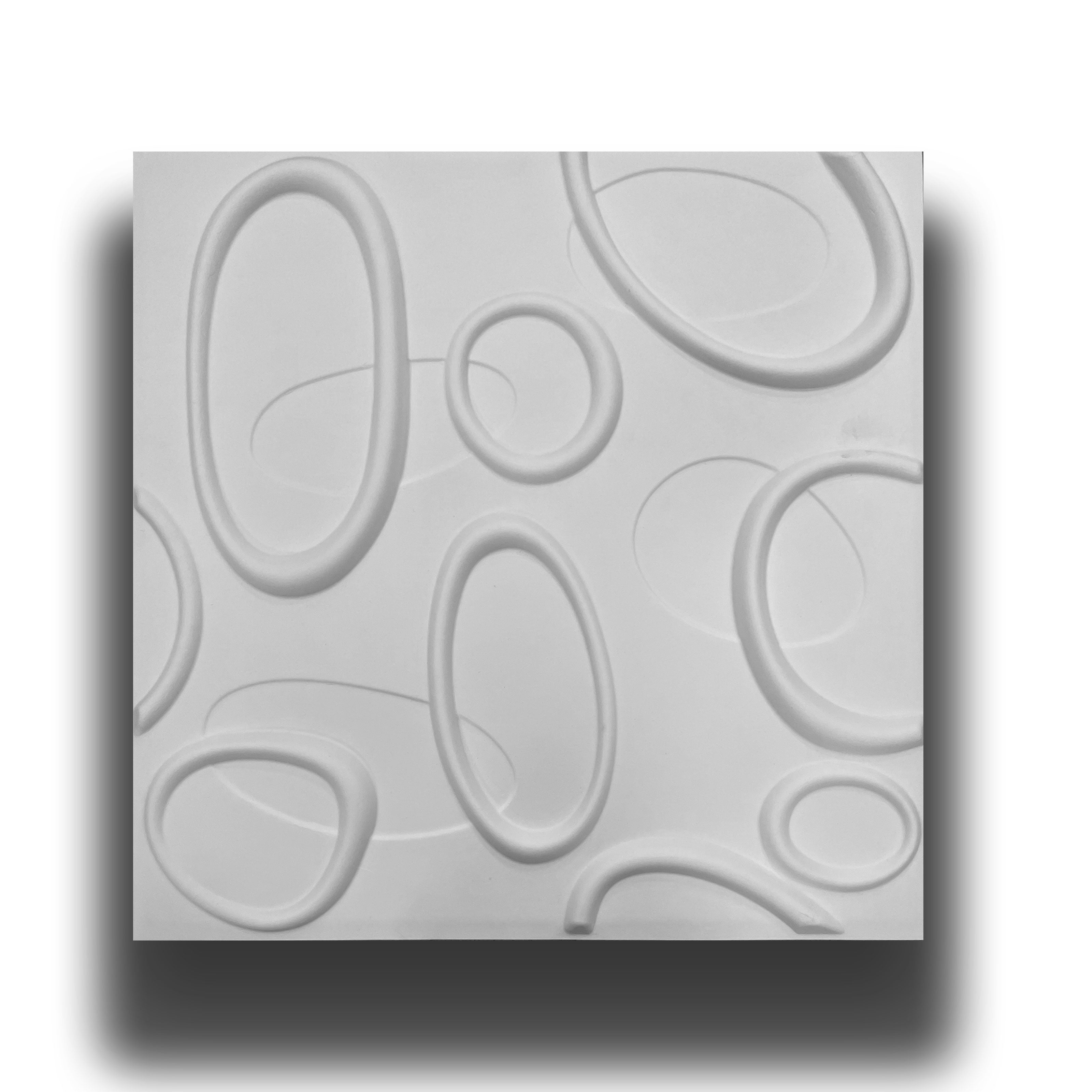 €1,99 Pannello in fibra naturale a parete 3D, rivestimento di lusso 3D 50X50cm BIANCO verniciabile ELLISSI - Eternal Parquet