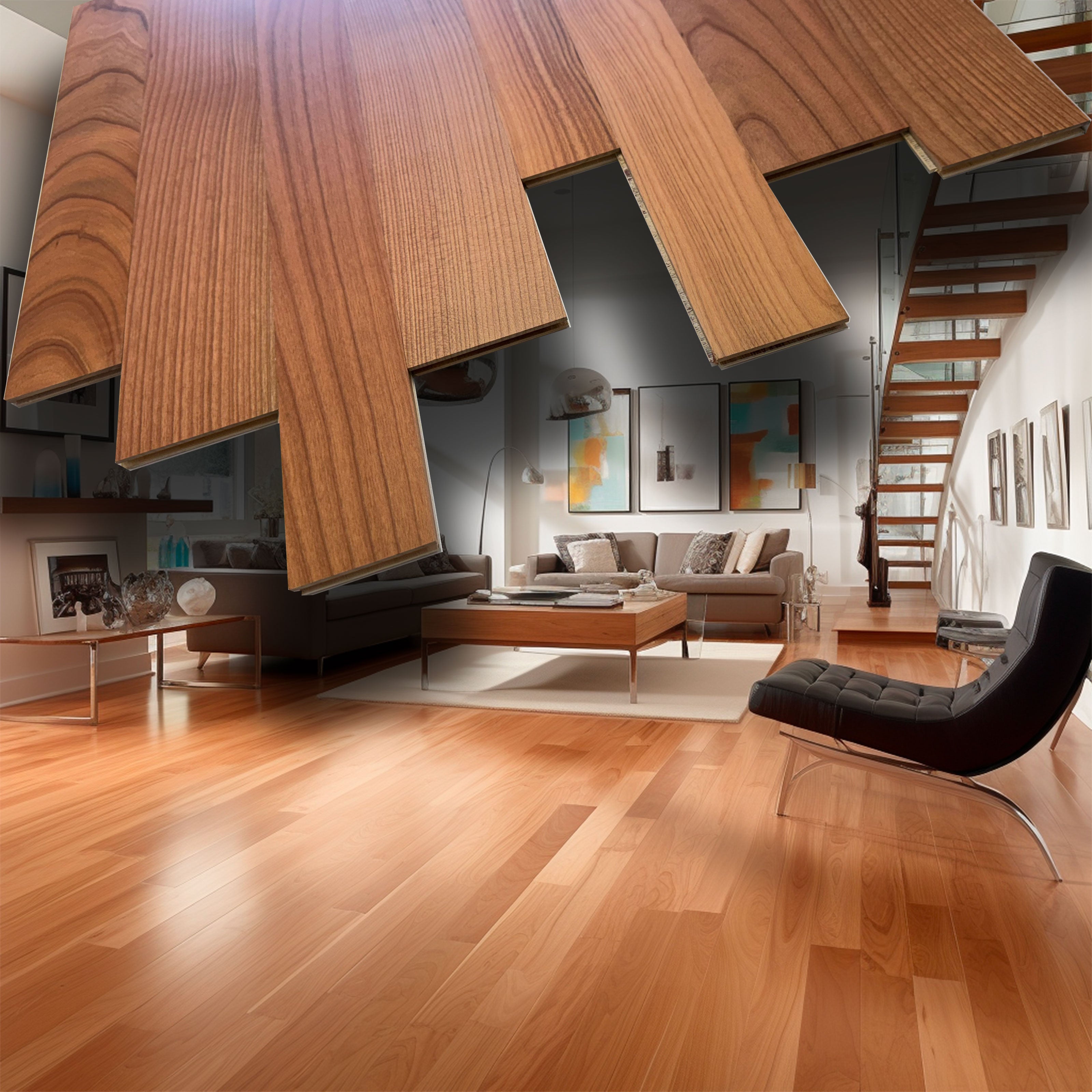 €28,90mq * STOCK GARBELOTTO * Lotto da 87mq di listone prefinito vern. CILIEGIO multilarghezza 10x65/70/90x400/1000 - Eternal Parquet