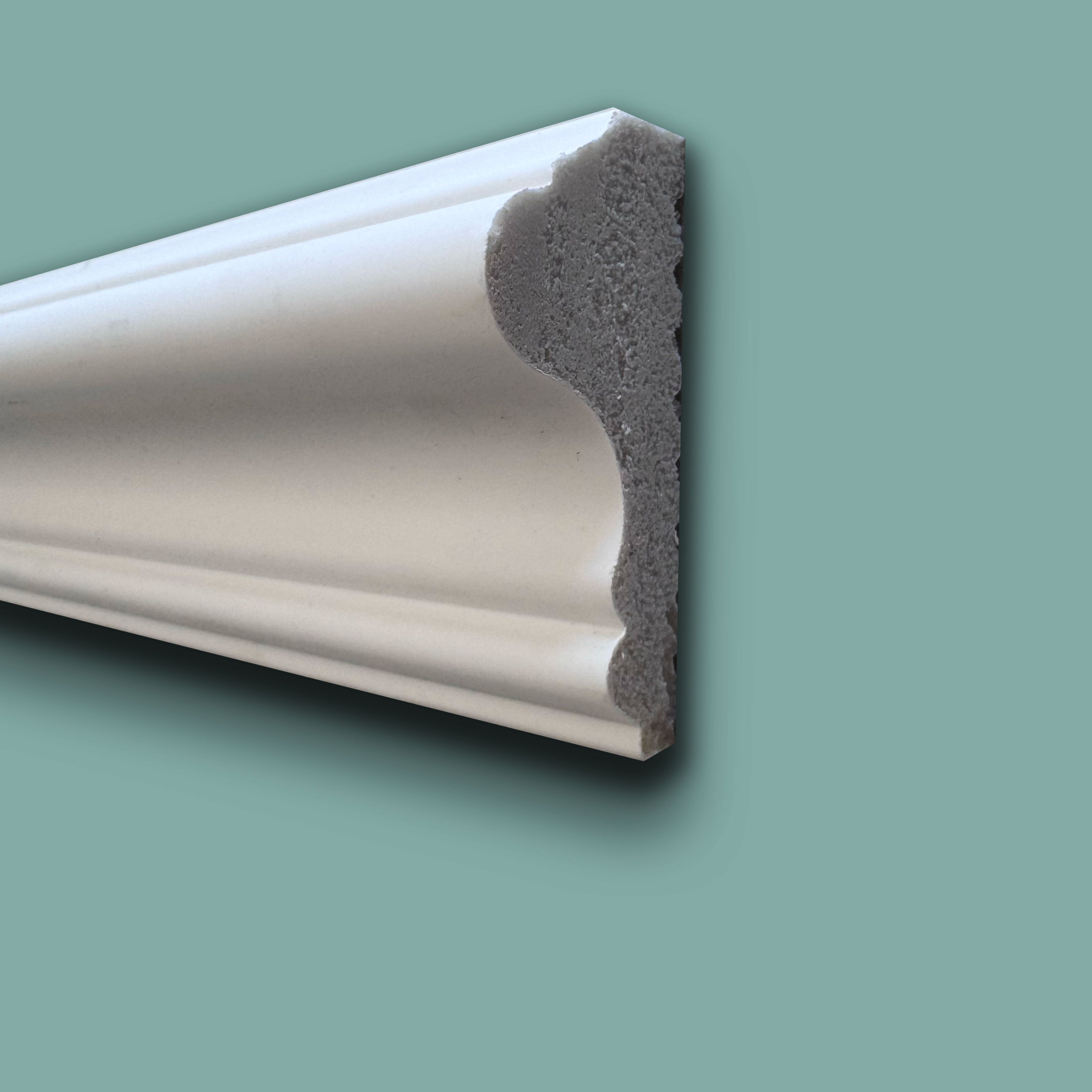 Profilo TORO - CIMA per boiserie in Polimeri Bianco RAL 9016 verniciabile 57X25mm (Prezzo al metro) - Eternal Parquet