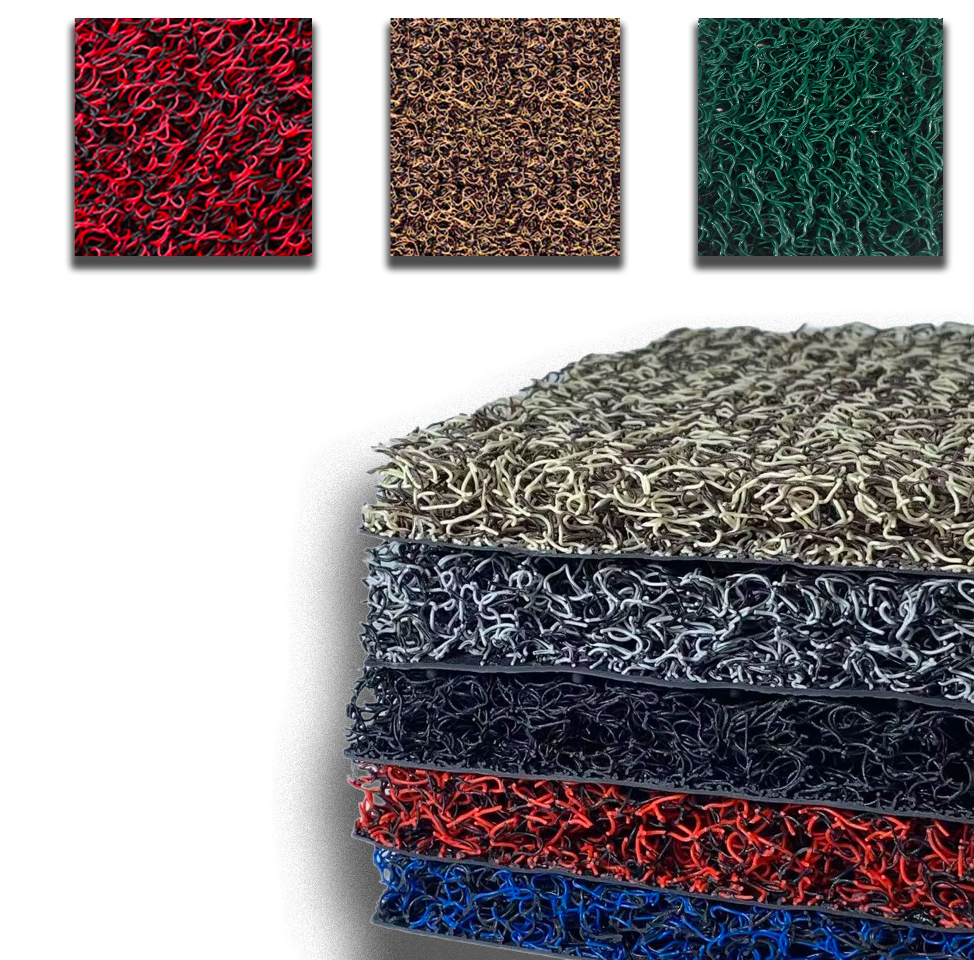 *STOCK* rotolo da 7,32mq di Zerbino asciugapassi riccioli in pvc (1,22x6mt) vari colori 10/14mm con e senza sottofondo - Eternal Parquet