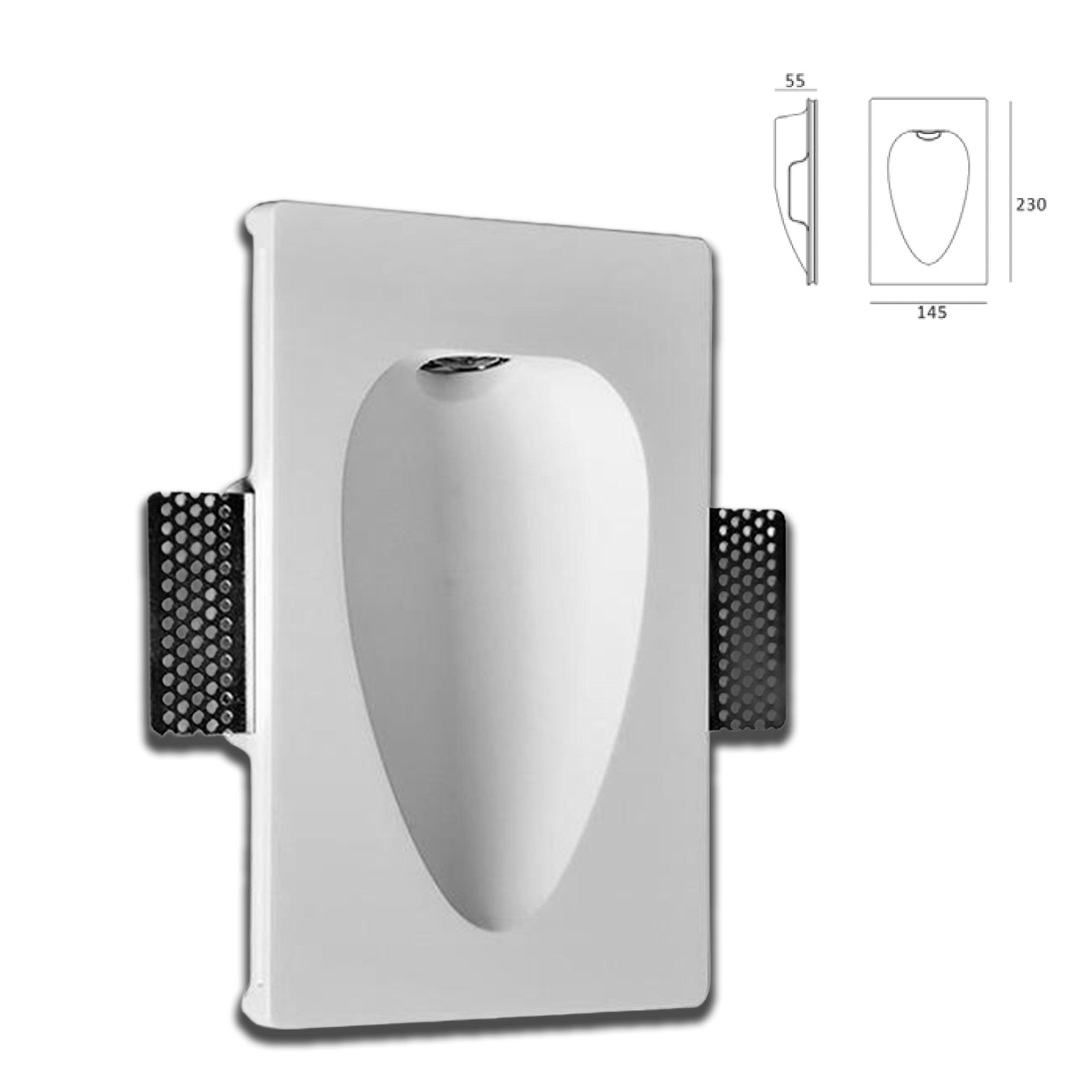 *STOCK* Portafaretto In Gesso Ceramico LED ad incasso Segnapasso 230x145mm 1X1W CREE XP-E IP20 3.2V - Eternal Parquet