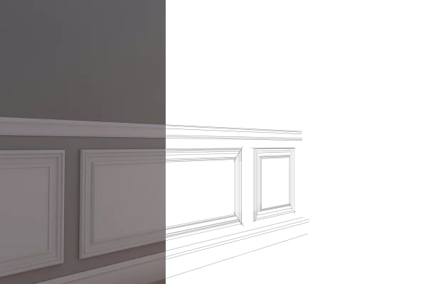 Pannello Bianco completo per boiserie 40x55x1,9cm con cornice in Duropolimero e riempimento in cartongesso - Eternal Parquet