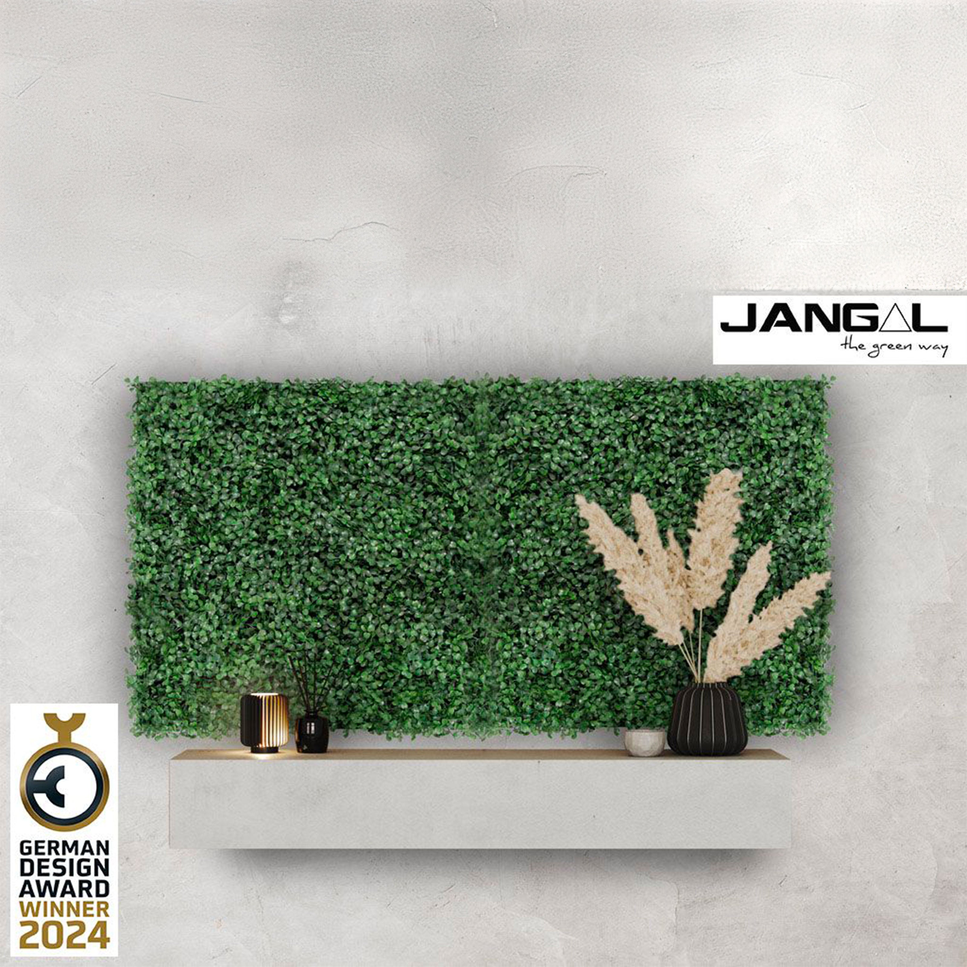 JANGAL Pannelli acustici Modulabili in FLORA sintetica ULTRAREALISTICA 52x52cm mod. DARK BUXUS - Eternal Parquet