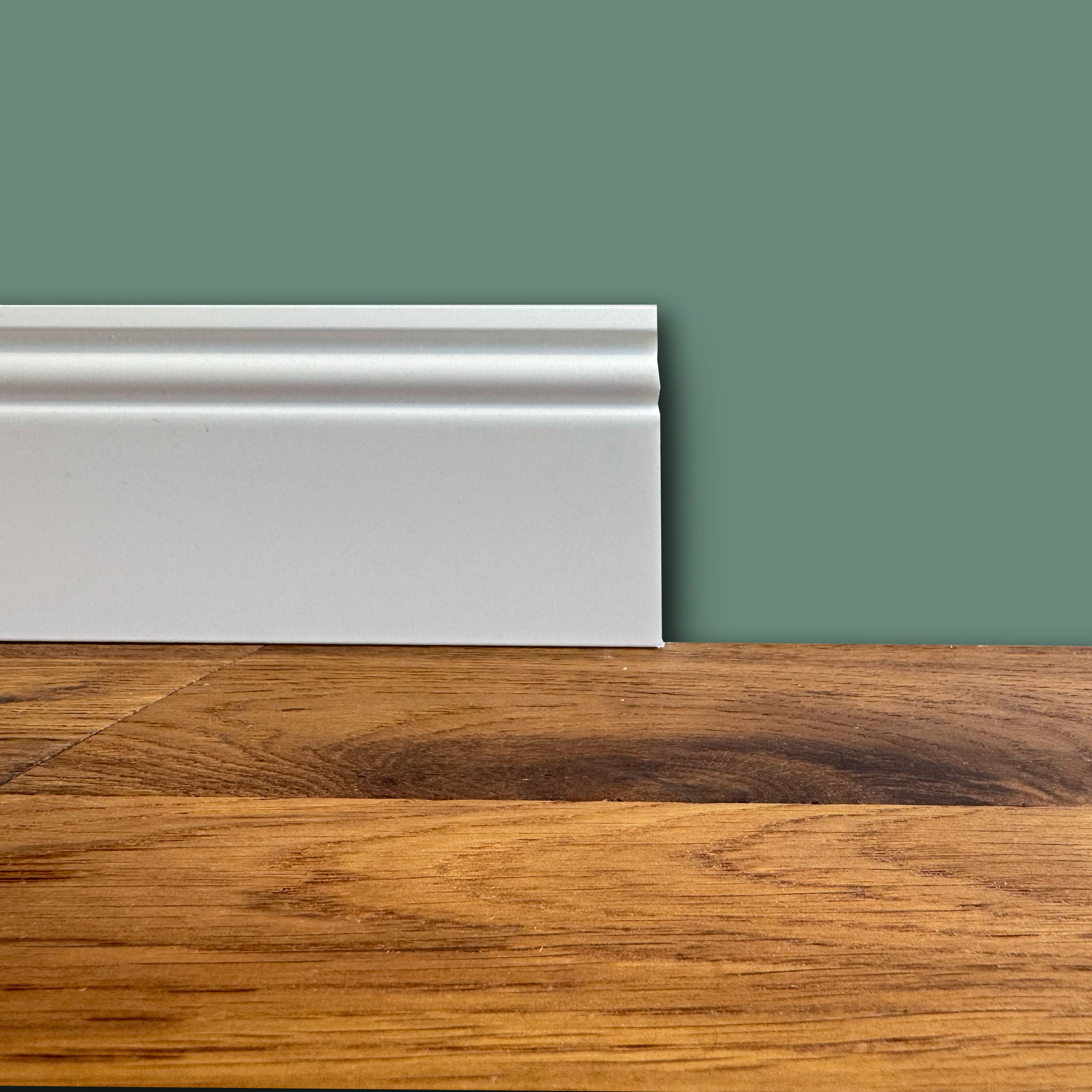 bancale da 100ml di Battiscopa DUCALE in POLIMERI linea BASICBOARD 100x15mm - BIANCO pitturabile - Eternal Parquet