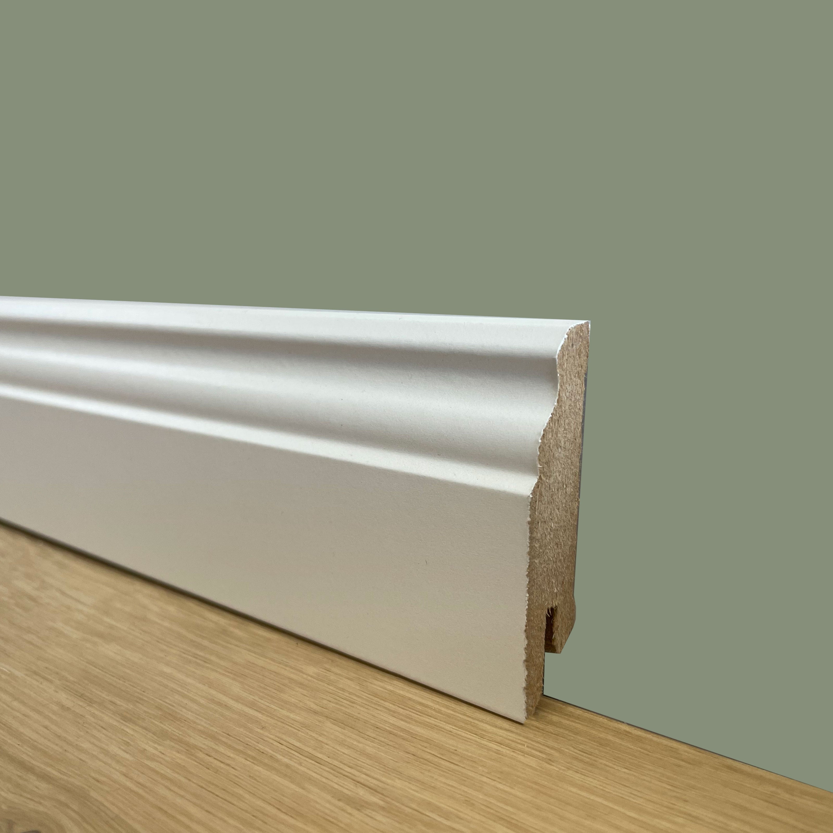 96ml di BATTISCOPA ZOCCOLINO DUCALE in FIBRA DI LEGNO COMPATTA 60X15 BIANCO Eternal Parquet